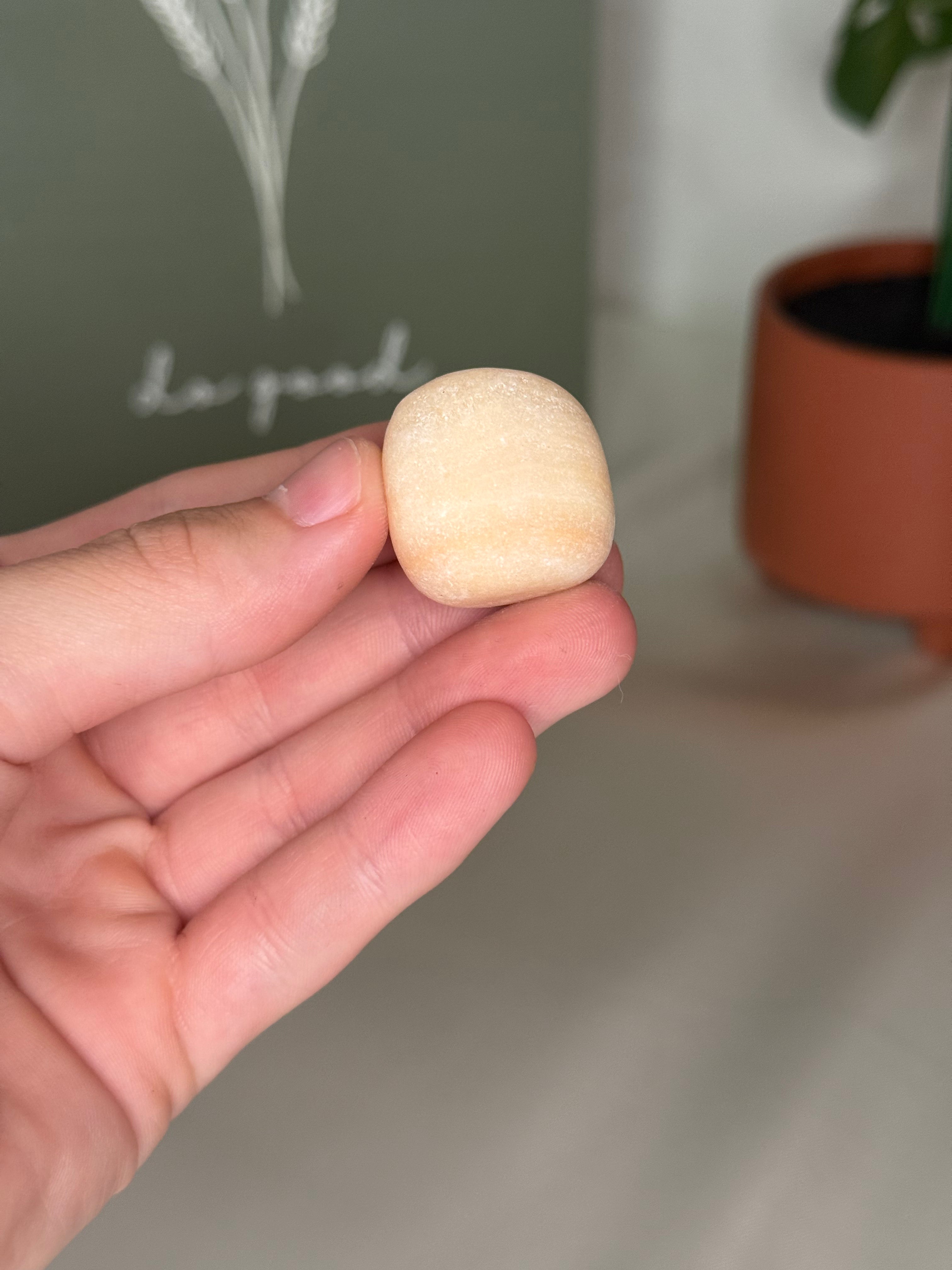 Orange calcite tumble