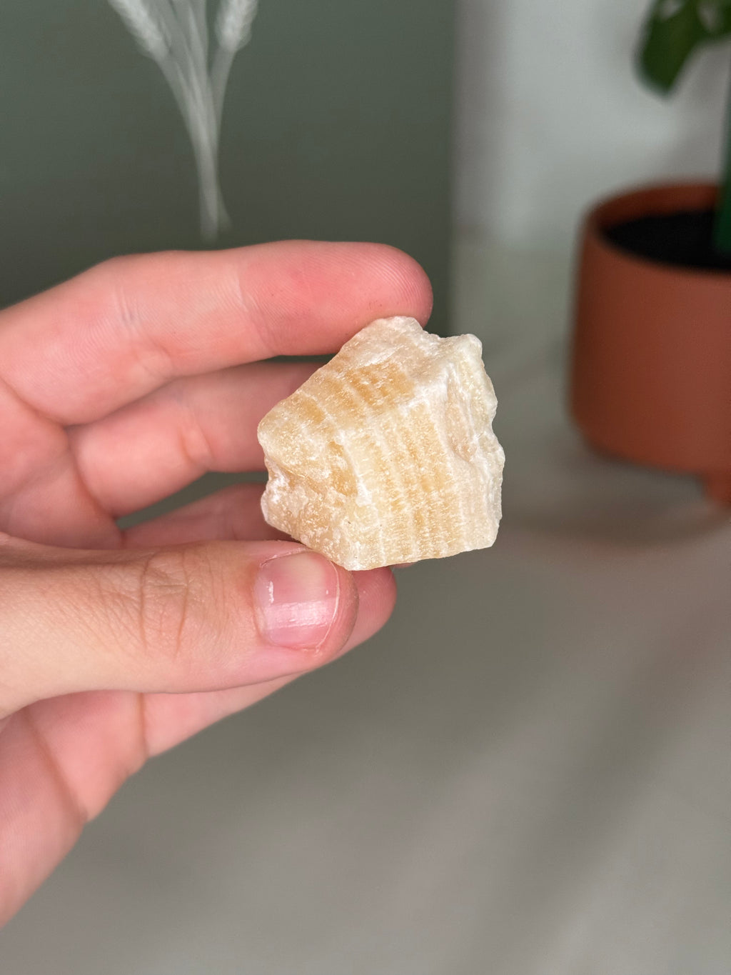 Raw orange calcite