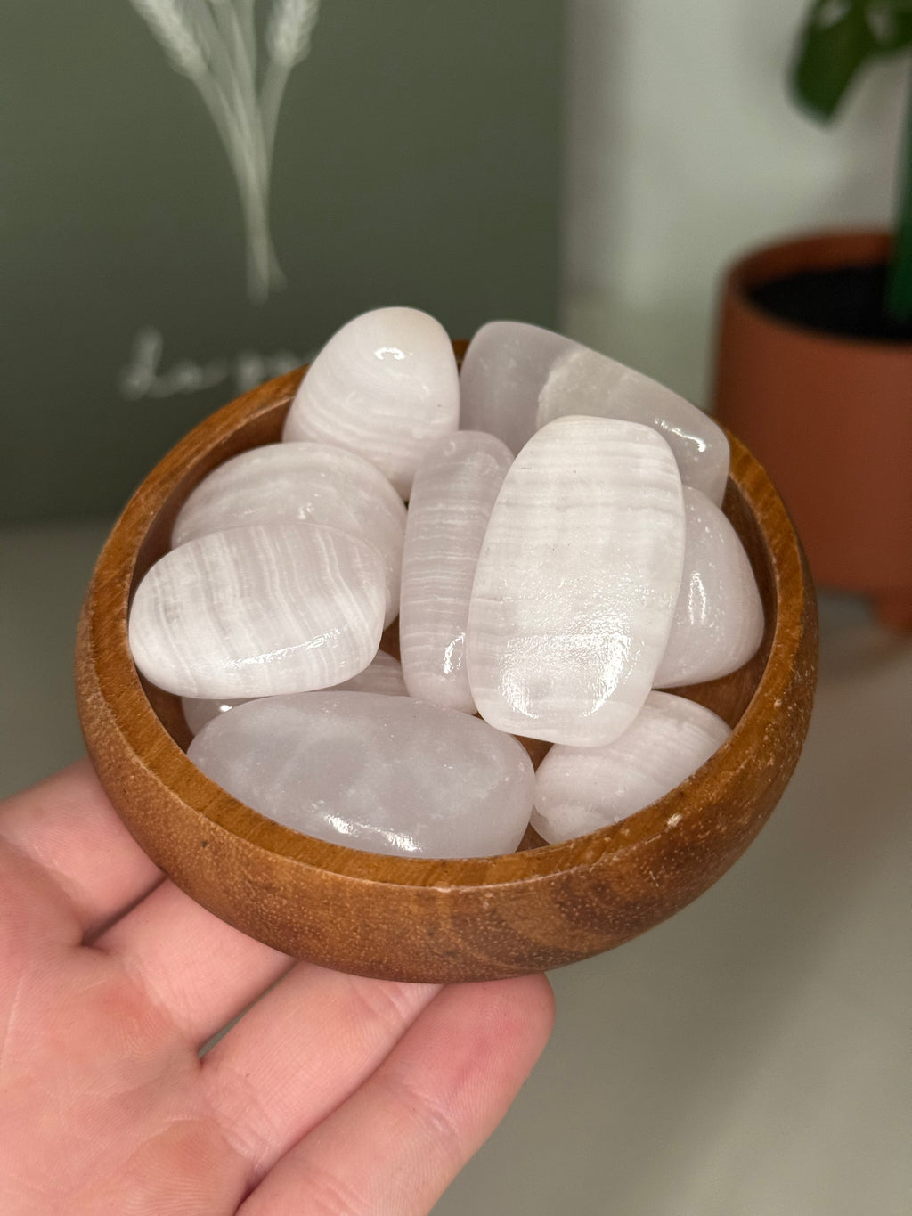 Pink calcite tumble