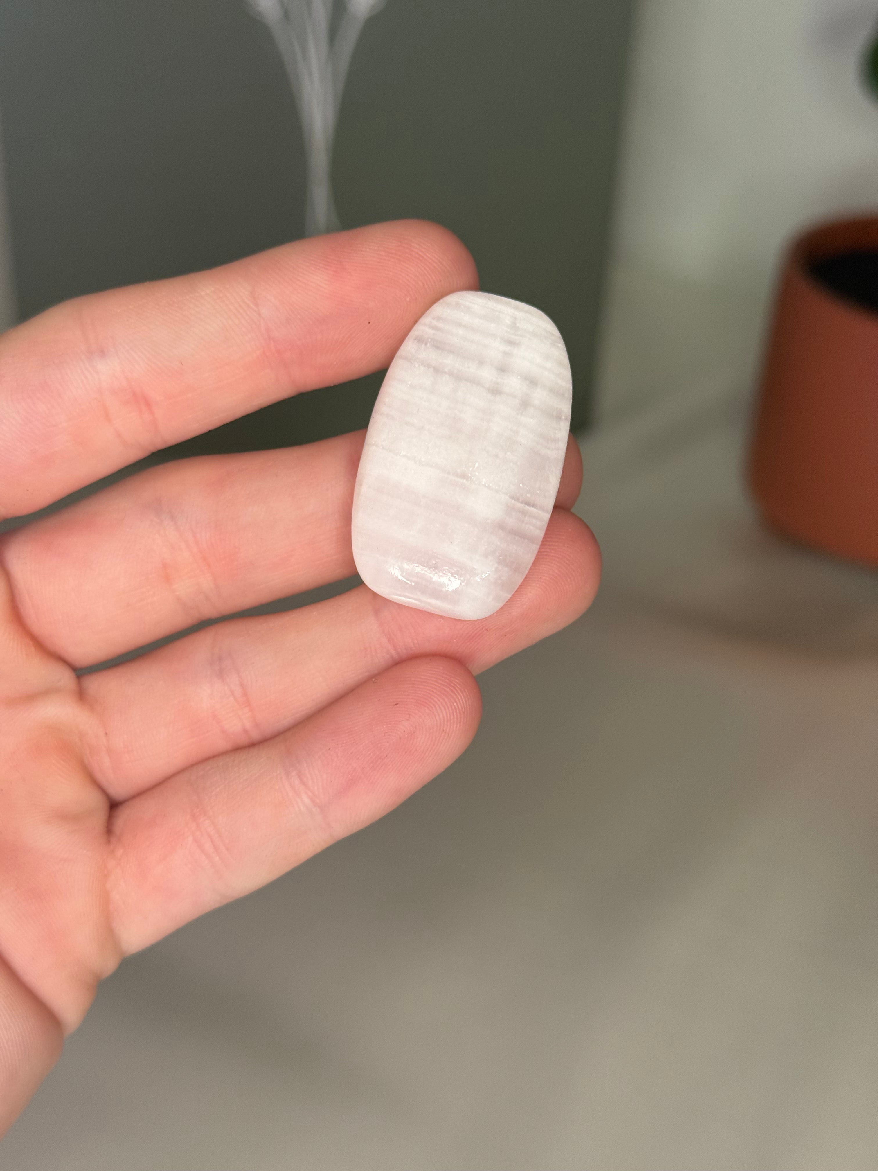 Pink calcite tumble