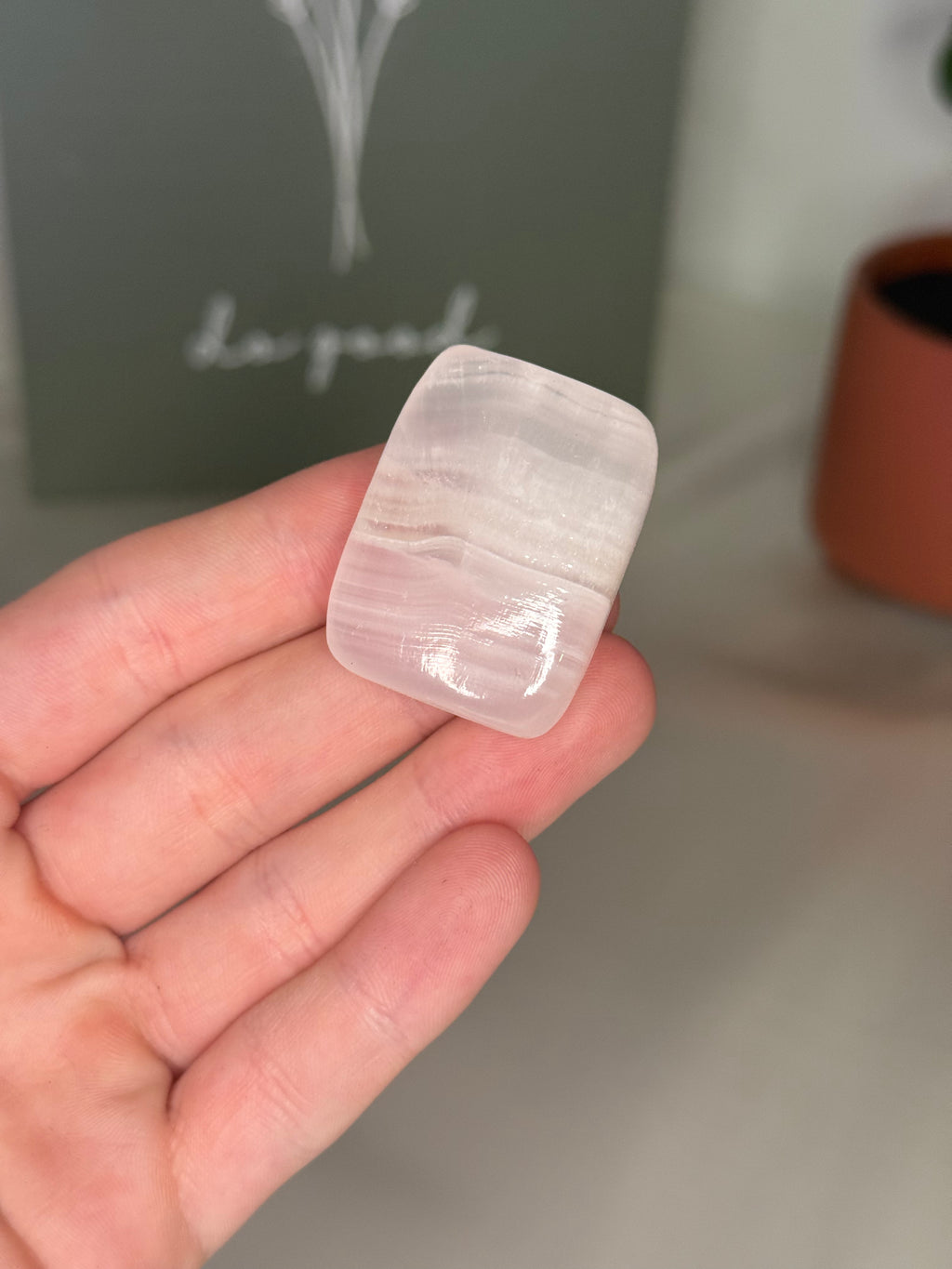 Pink calcite tumble