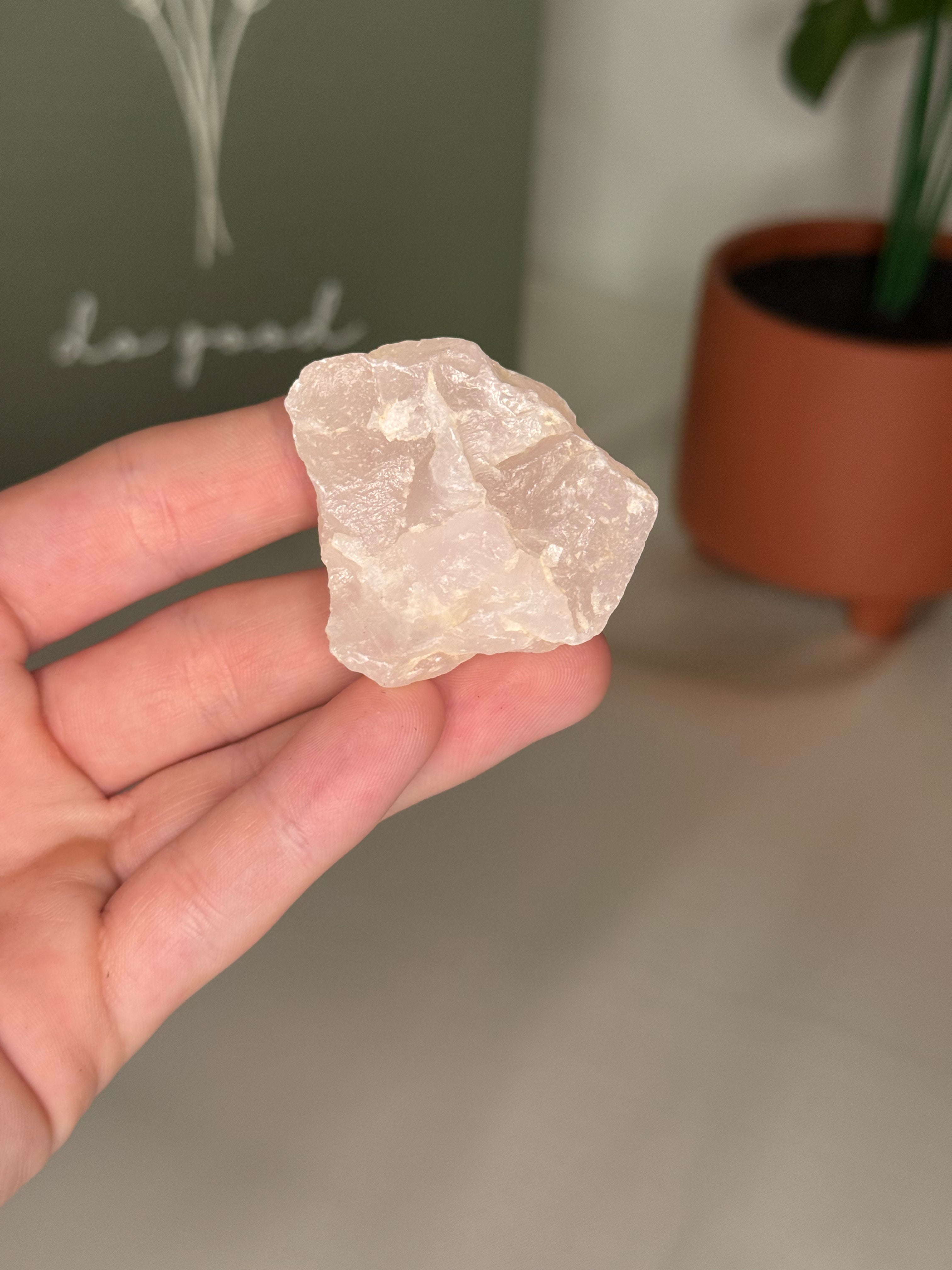 Raw pink calcite