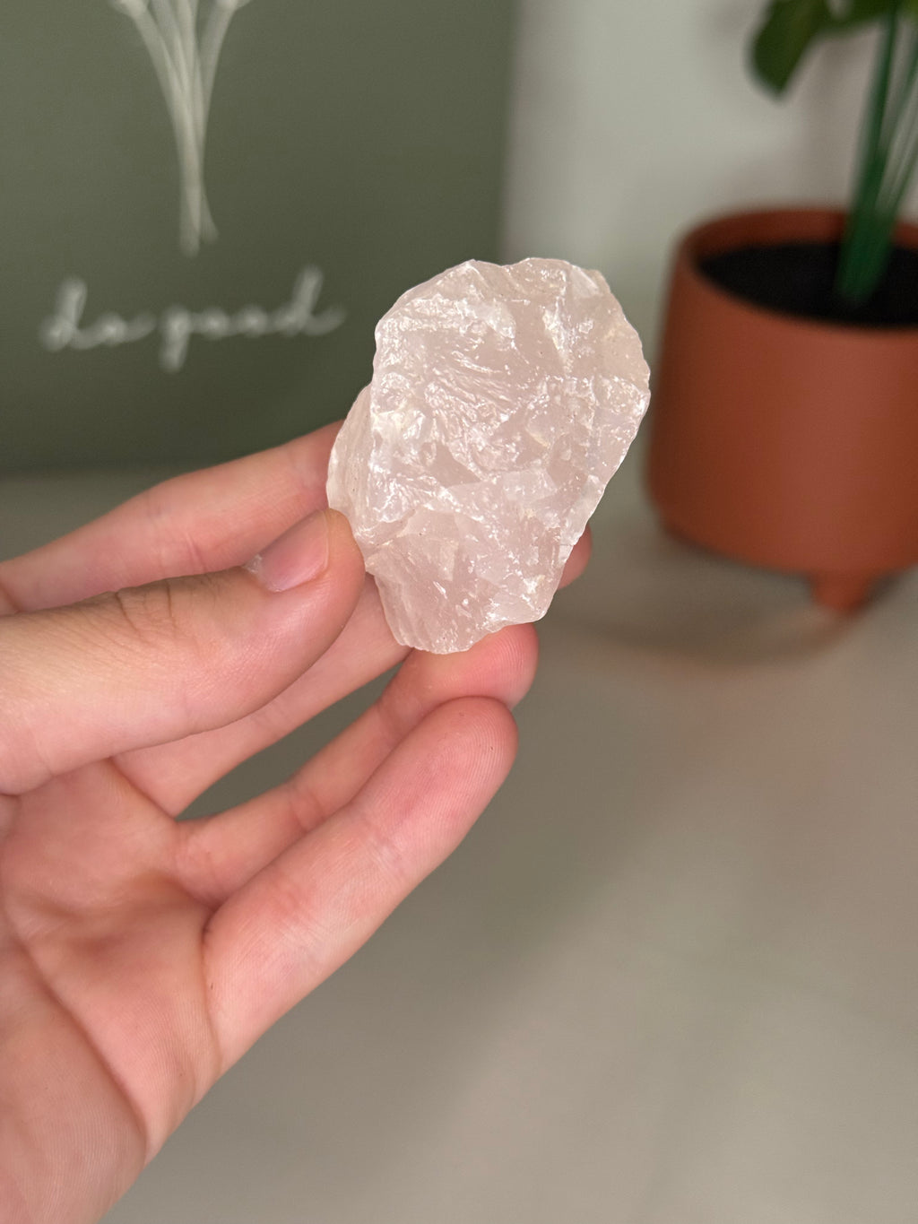 Raw pink calcite