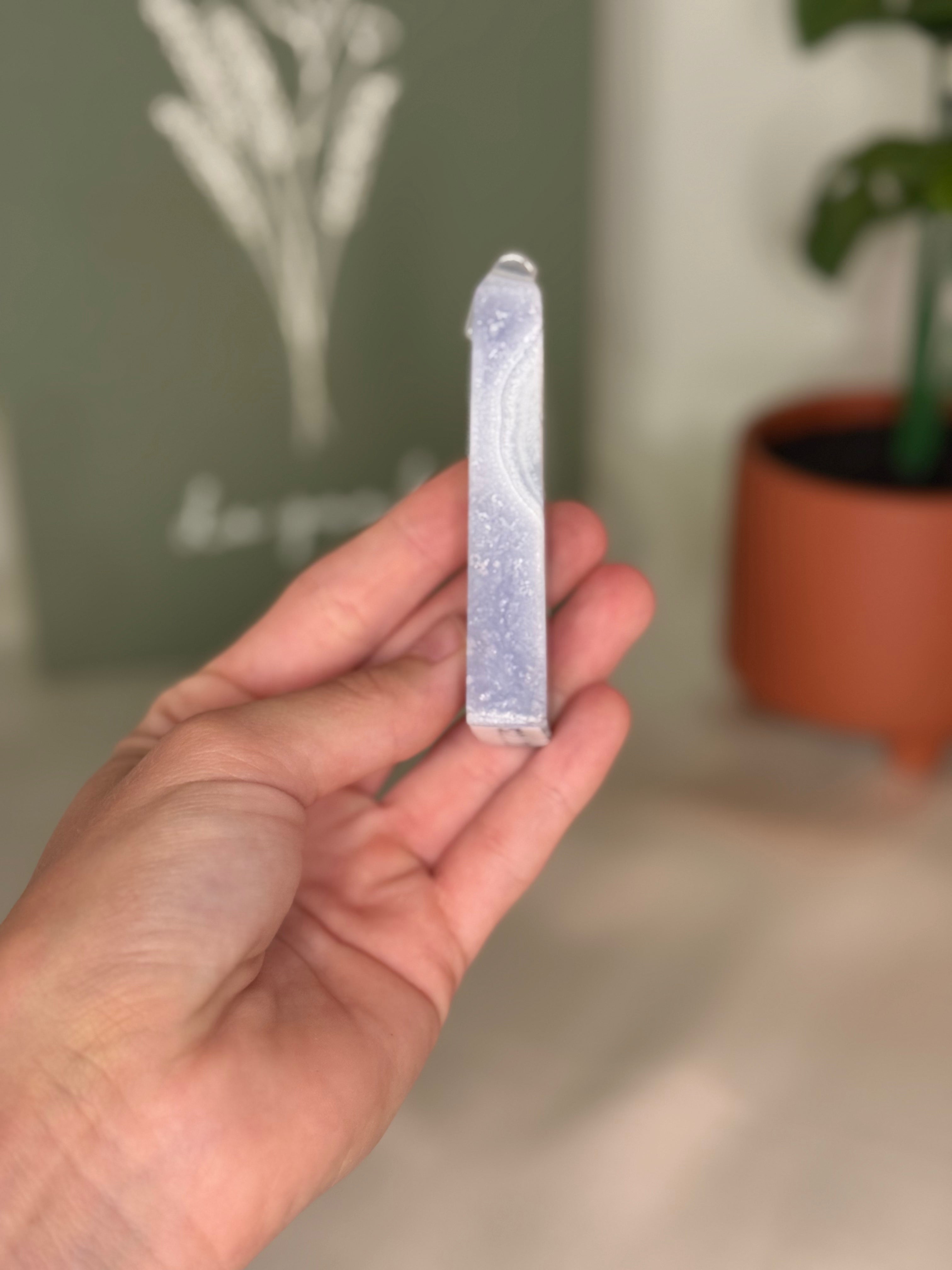 Blue lace agate tower