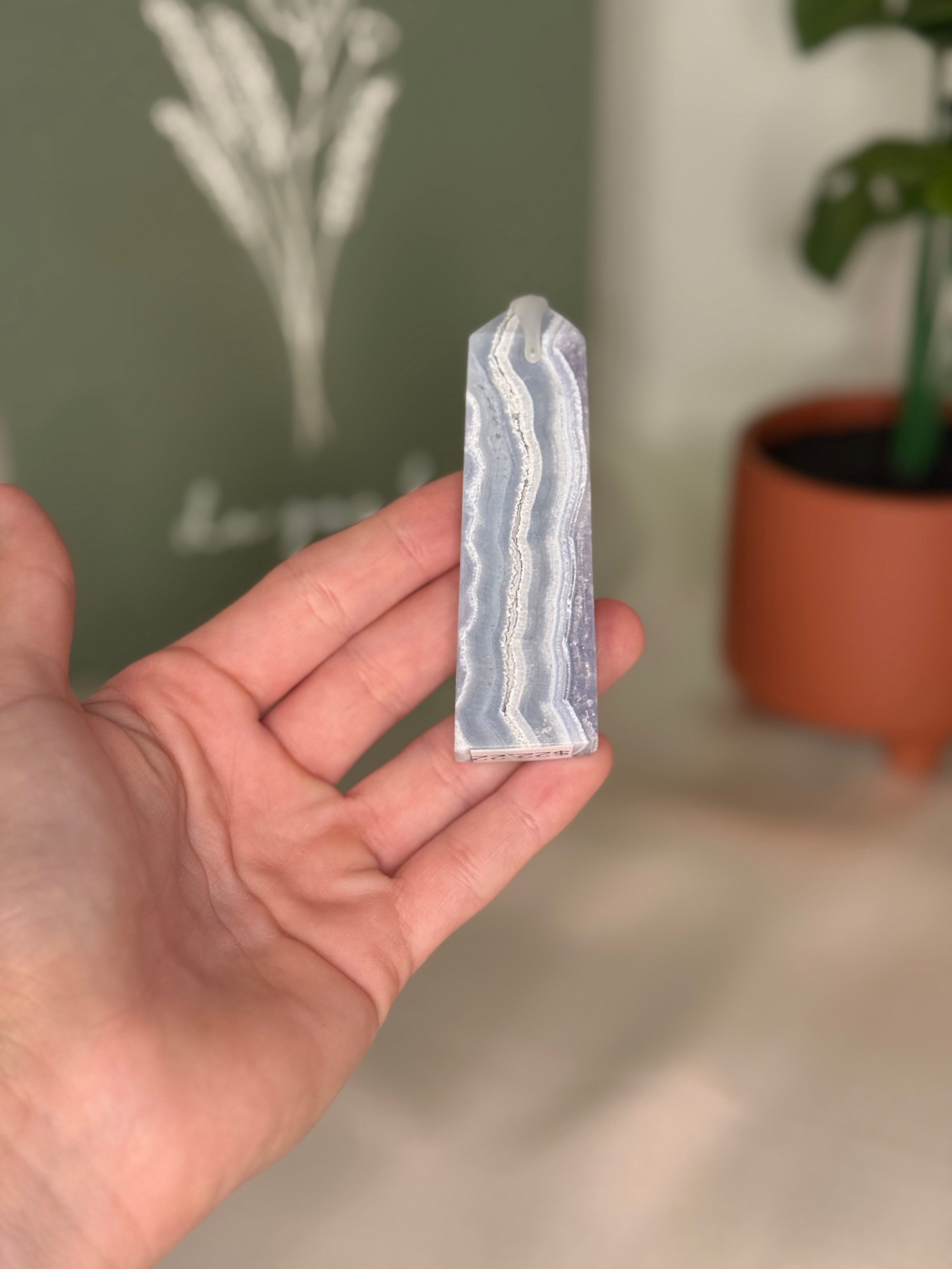 Blue lace agate tower