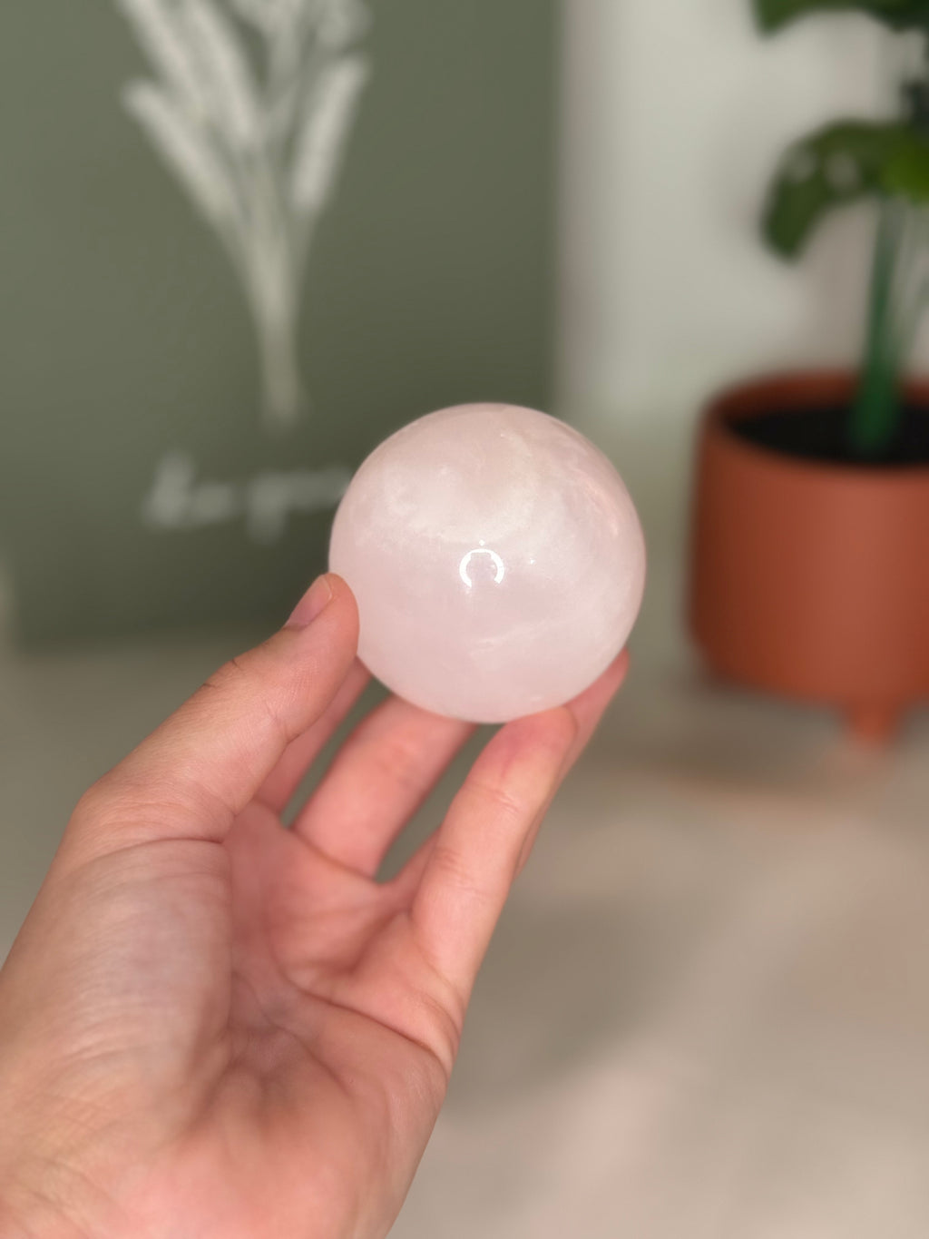 Pink calcite sphere (UV reactive)