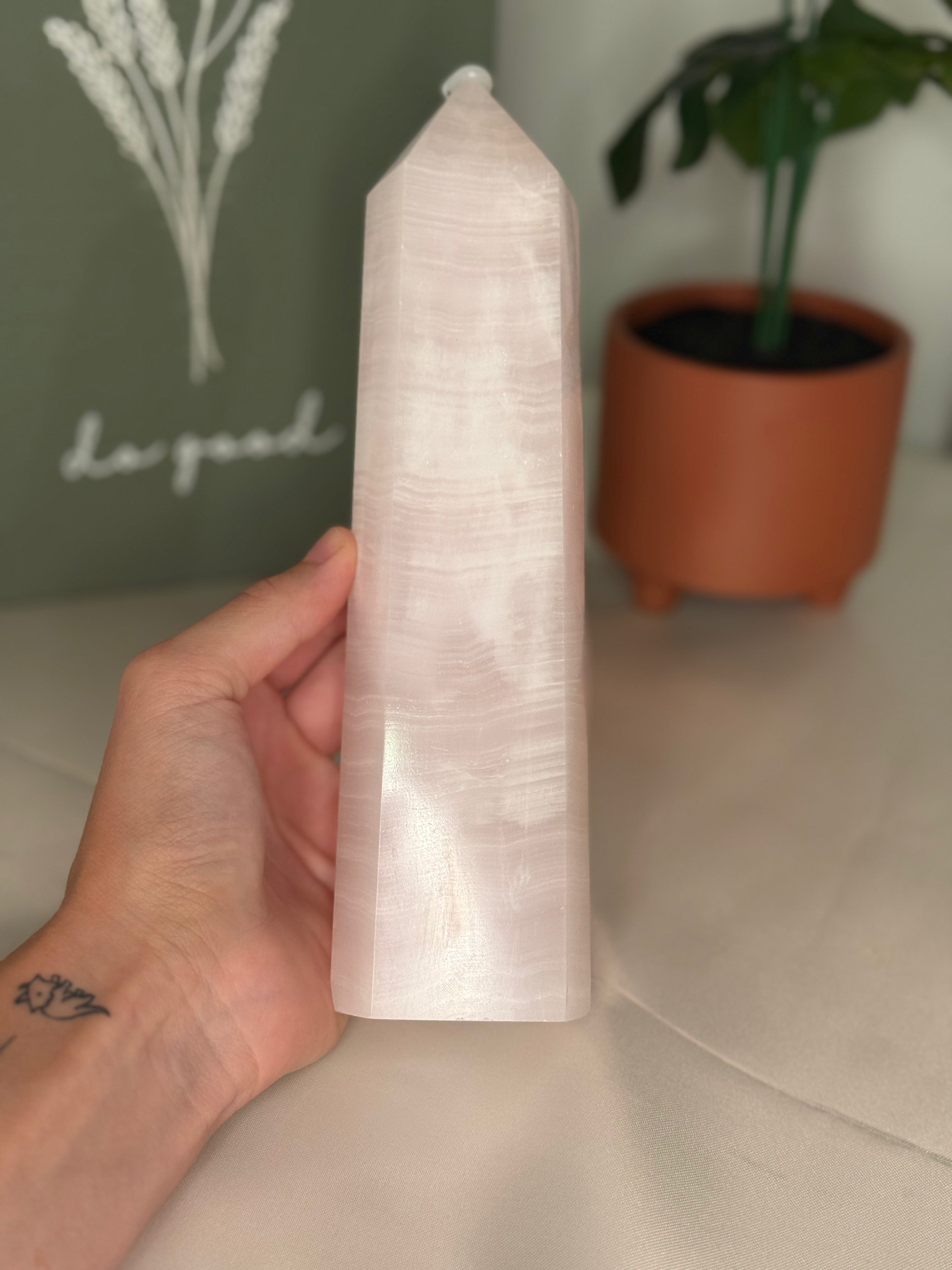 Pink calcite tower (UV reactive)