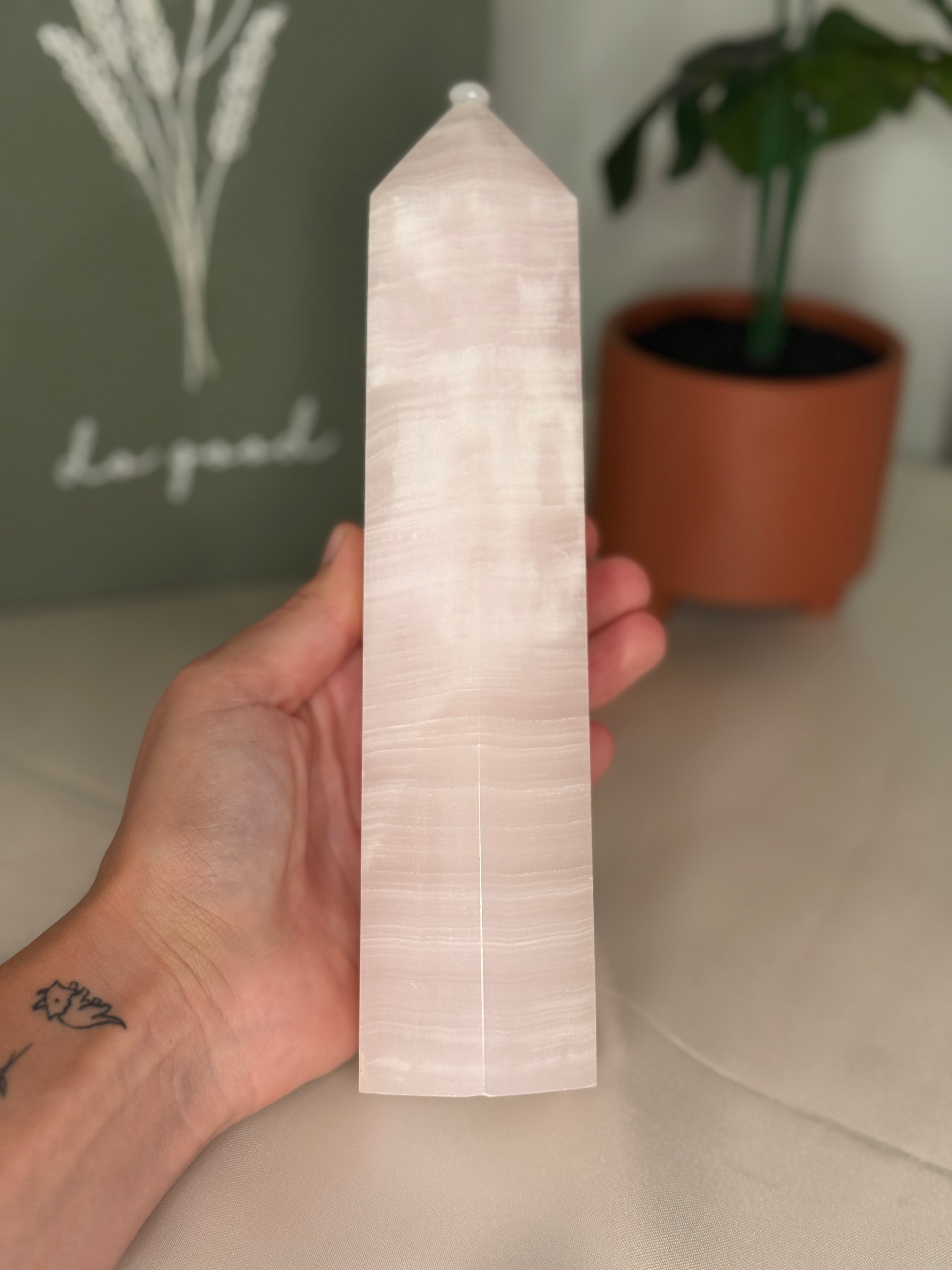 Pink calcite tower (UV reactive)