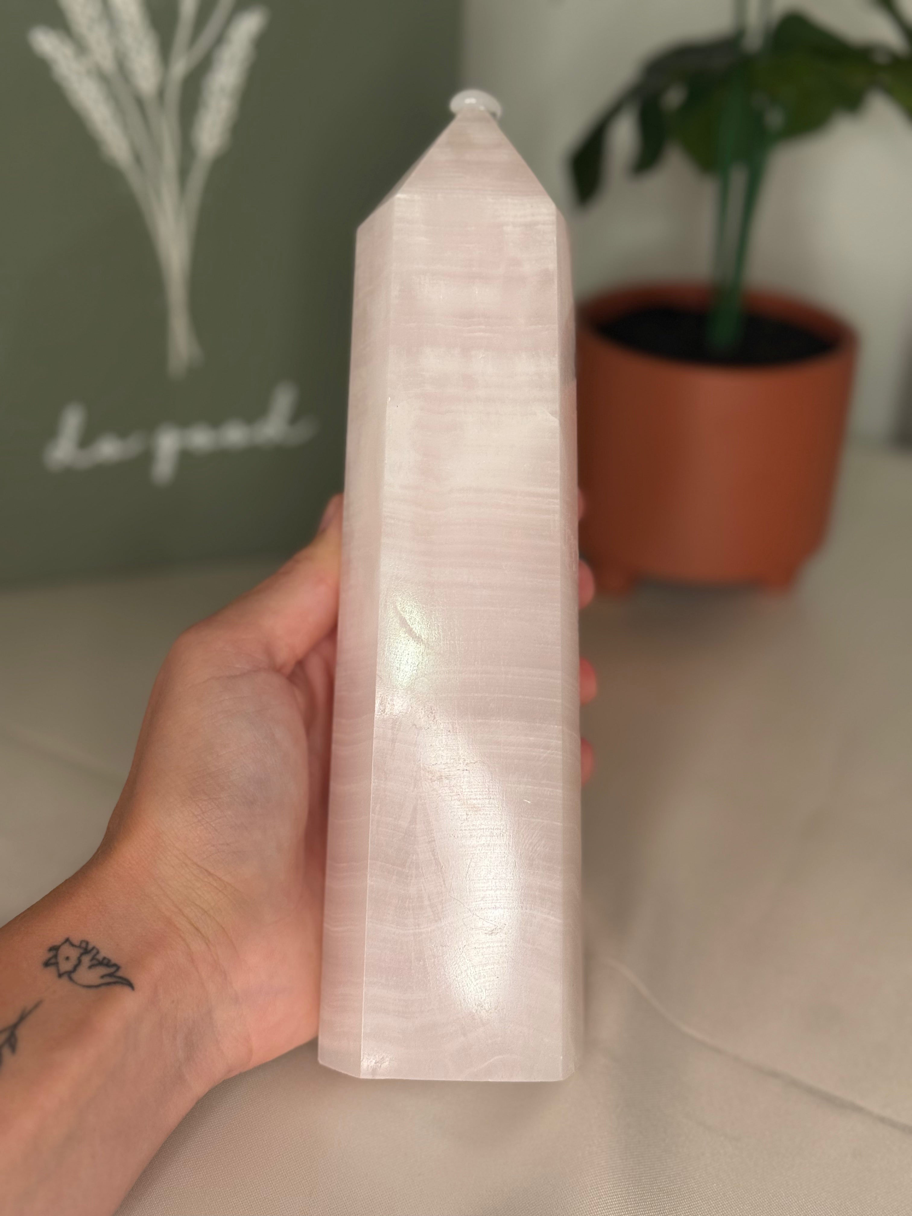 Pink calcite tower (UV reactive)