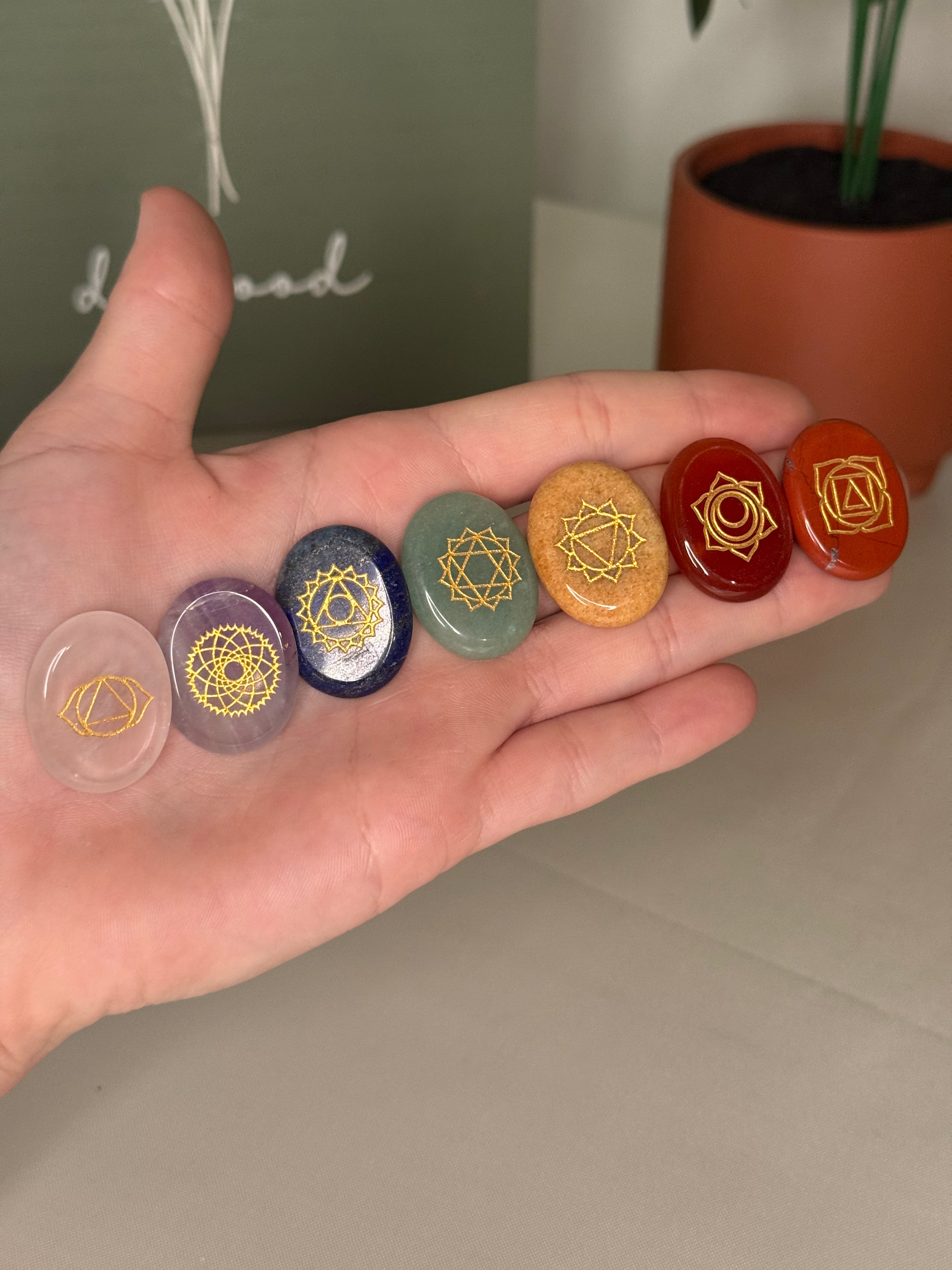 Engraved 7 chakra grab bag