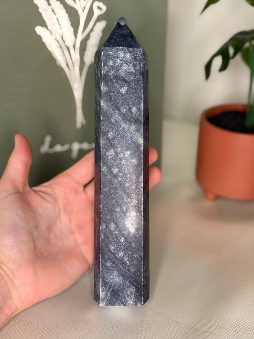 Large blue aventurine tower