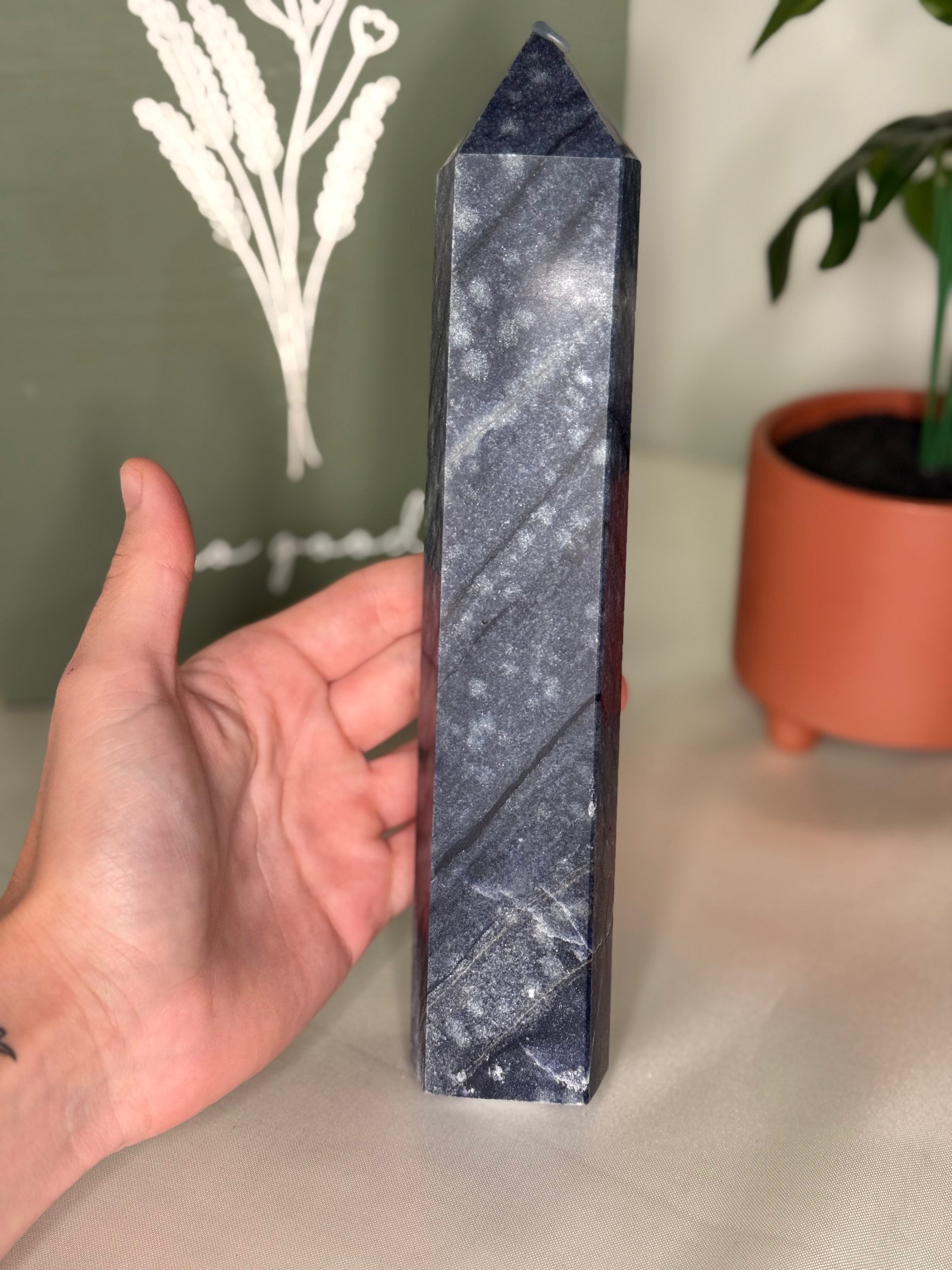 Large blue aventurine tower