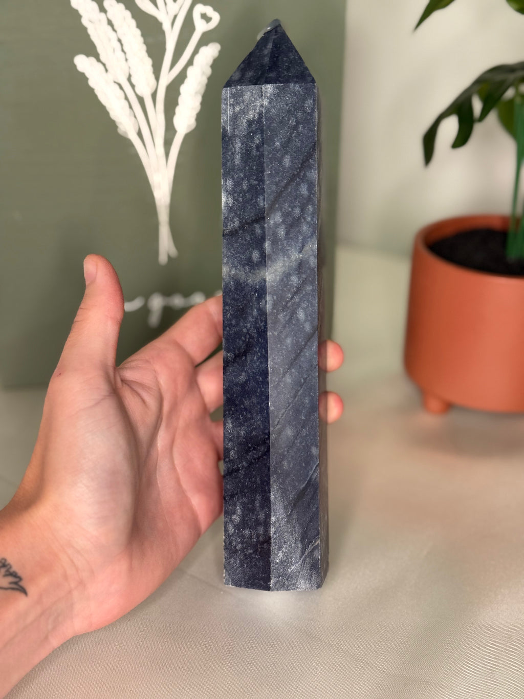 Large blue aventurine tower