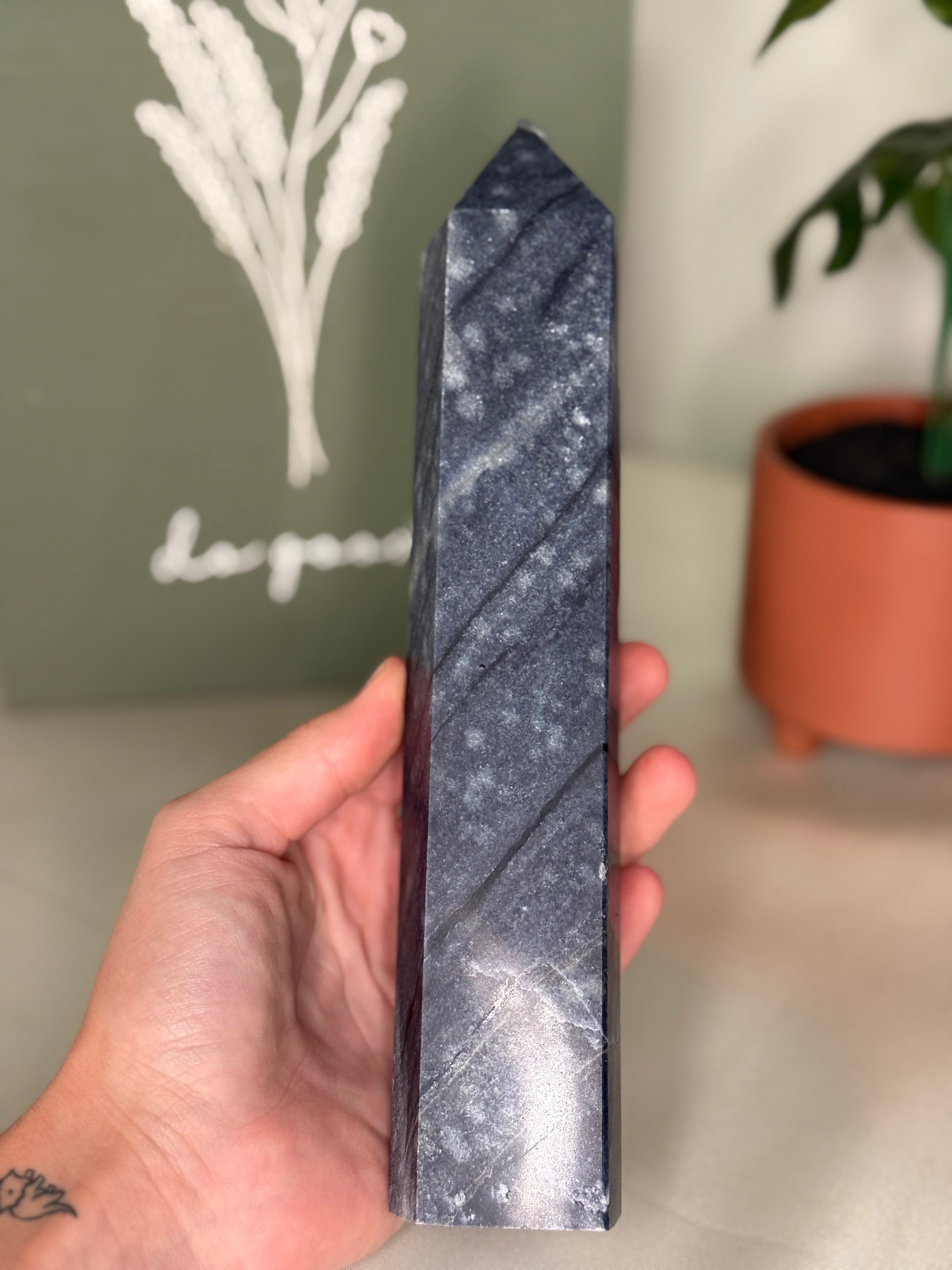Large blue aventurine tower