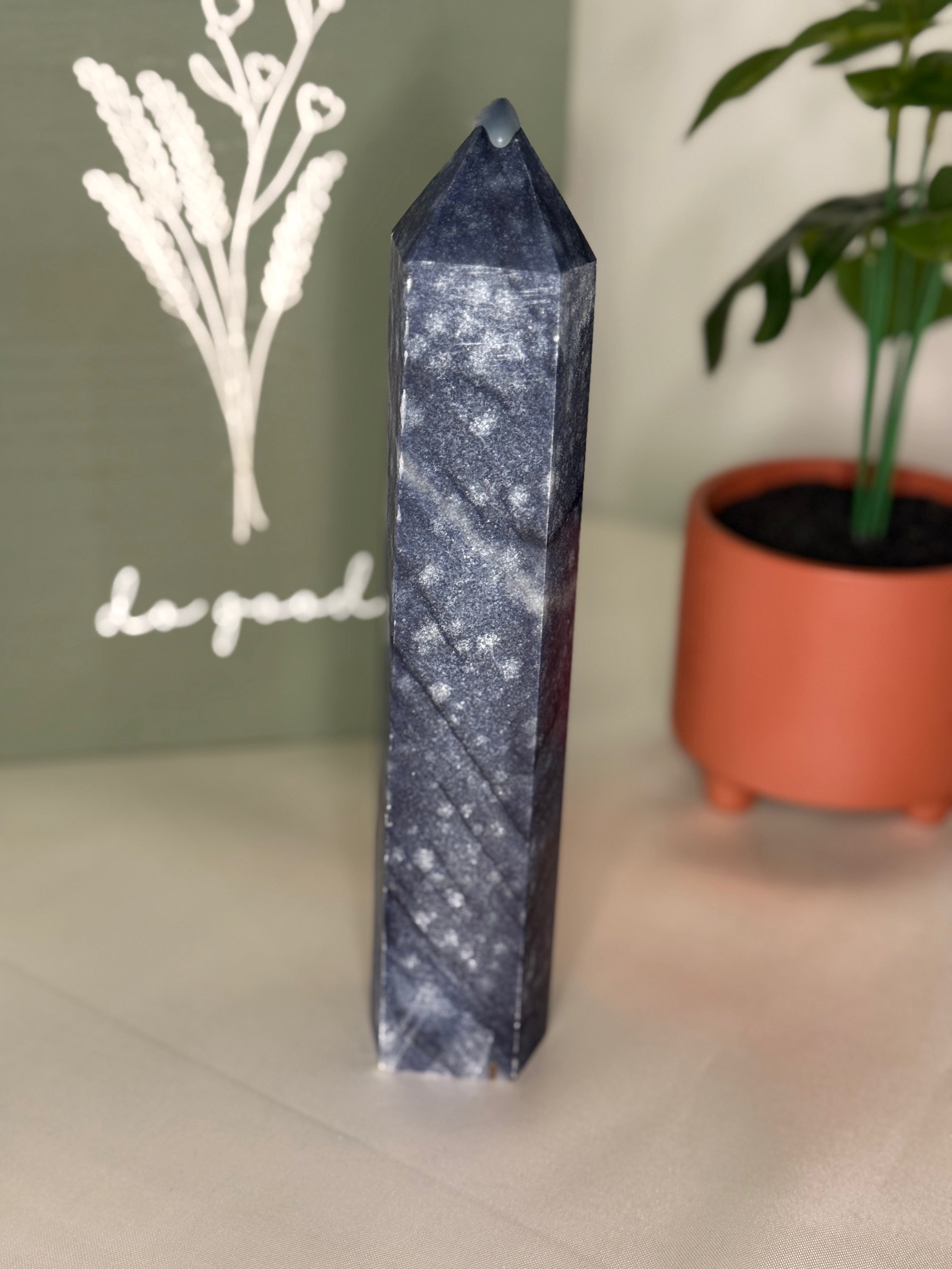 Large blue aventurine tower