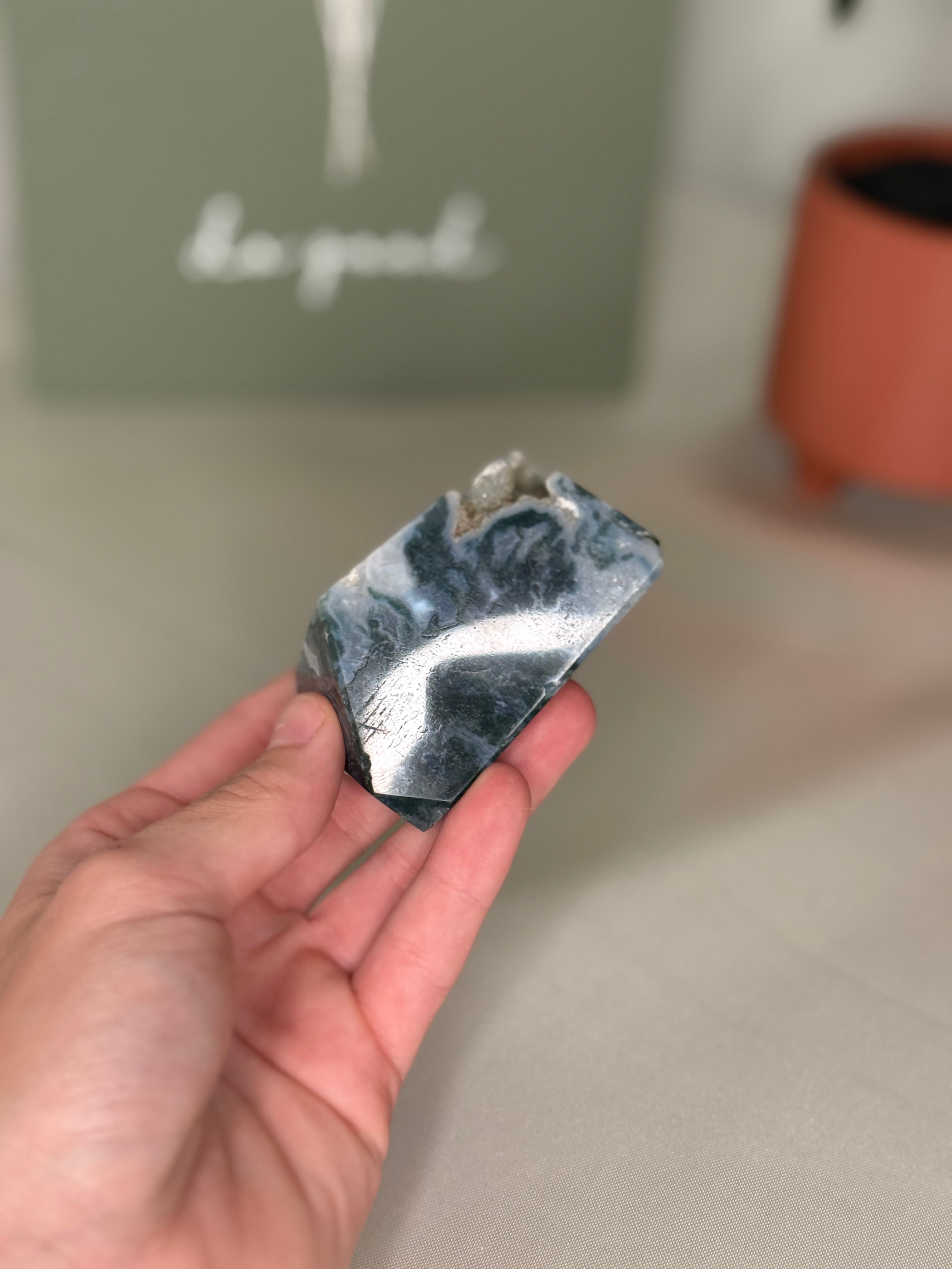 Moss agate freeforms