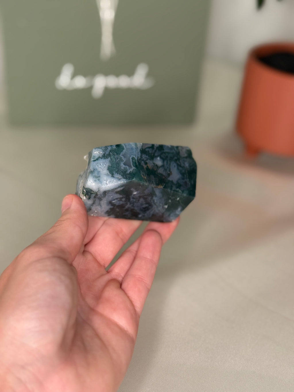Moss agate freeforms