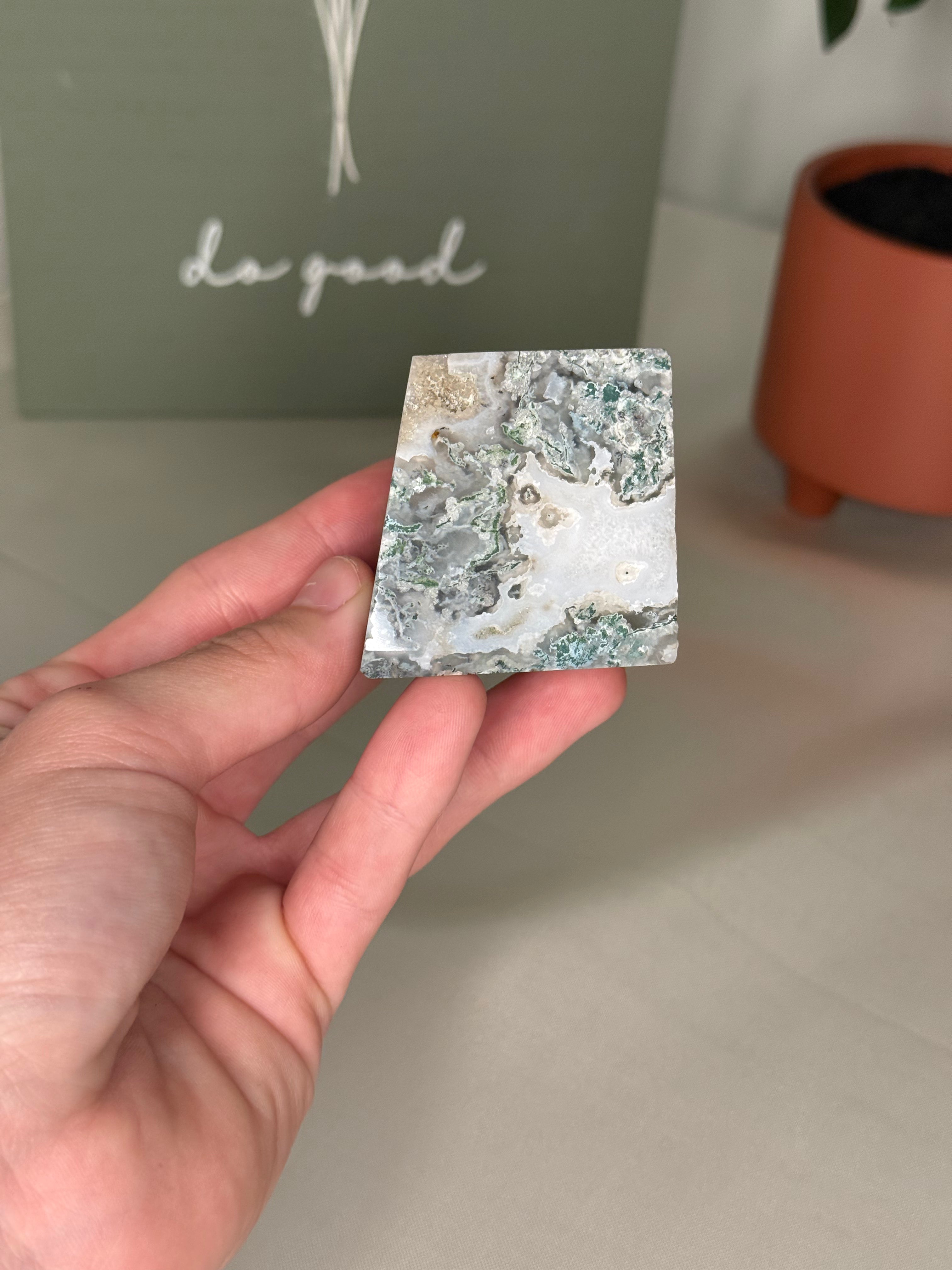 Moss agate freeforms