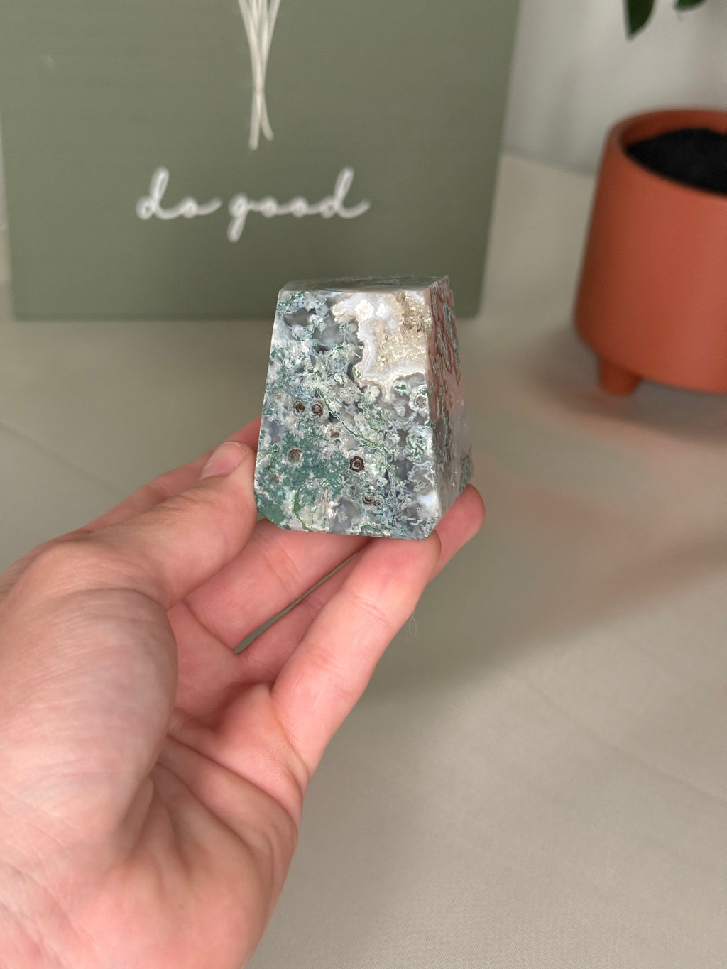 Moss agate freeforms