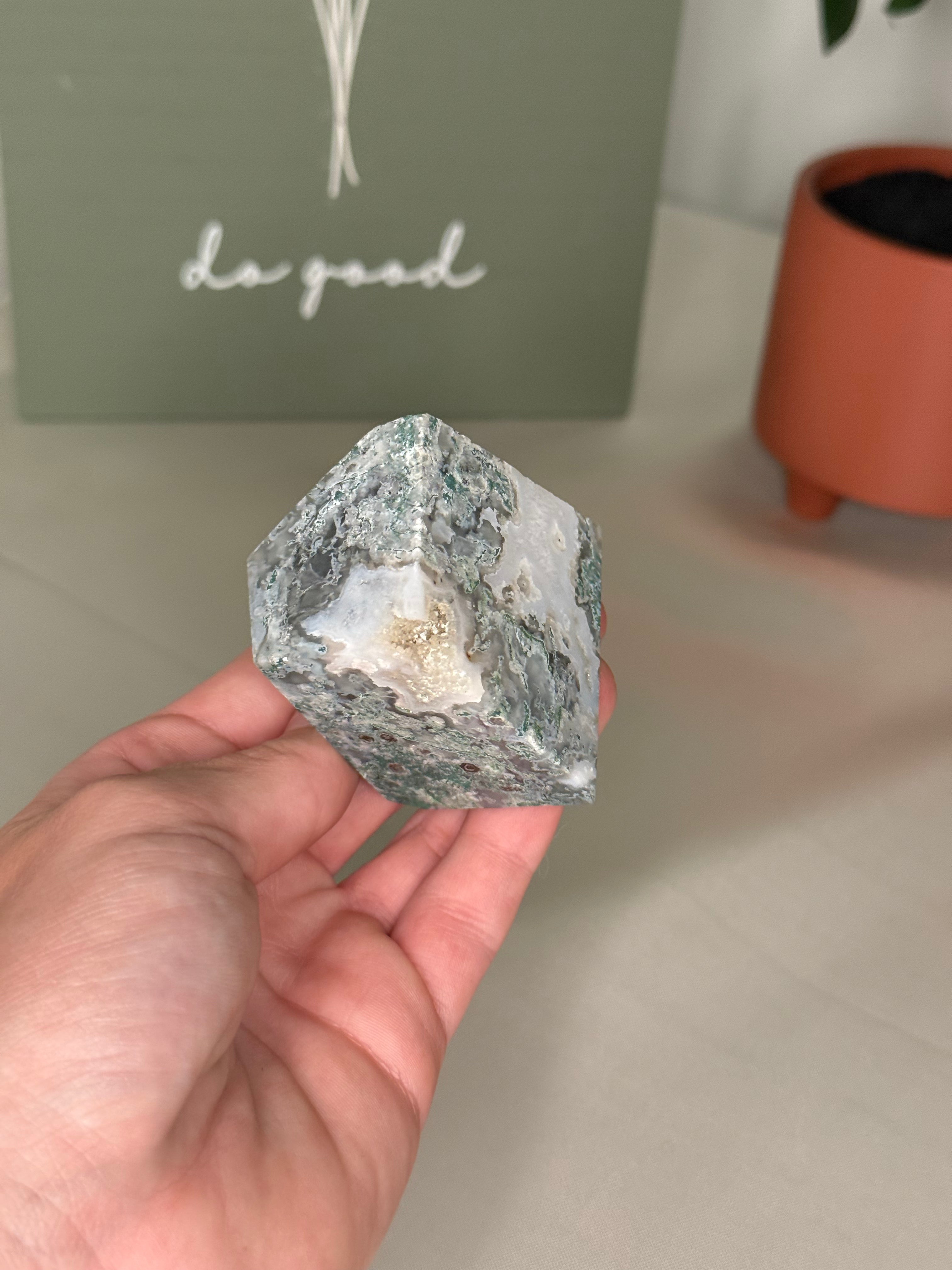Moss agate freeforms