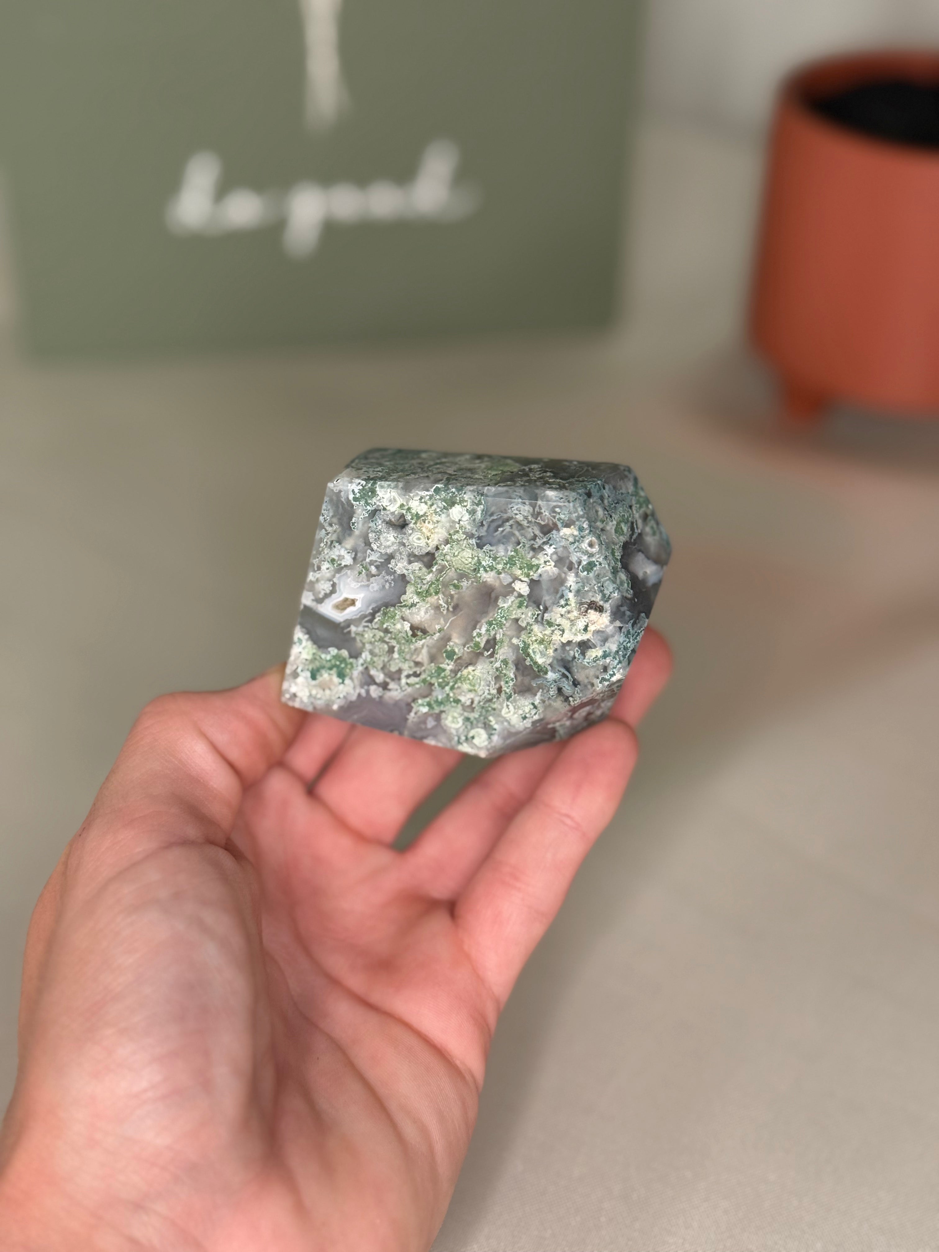 Moss agate freeforms