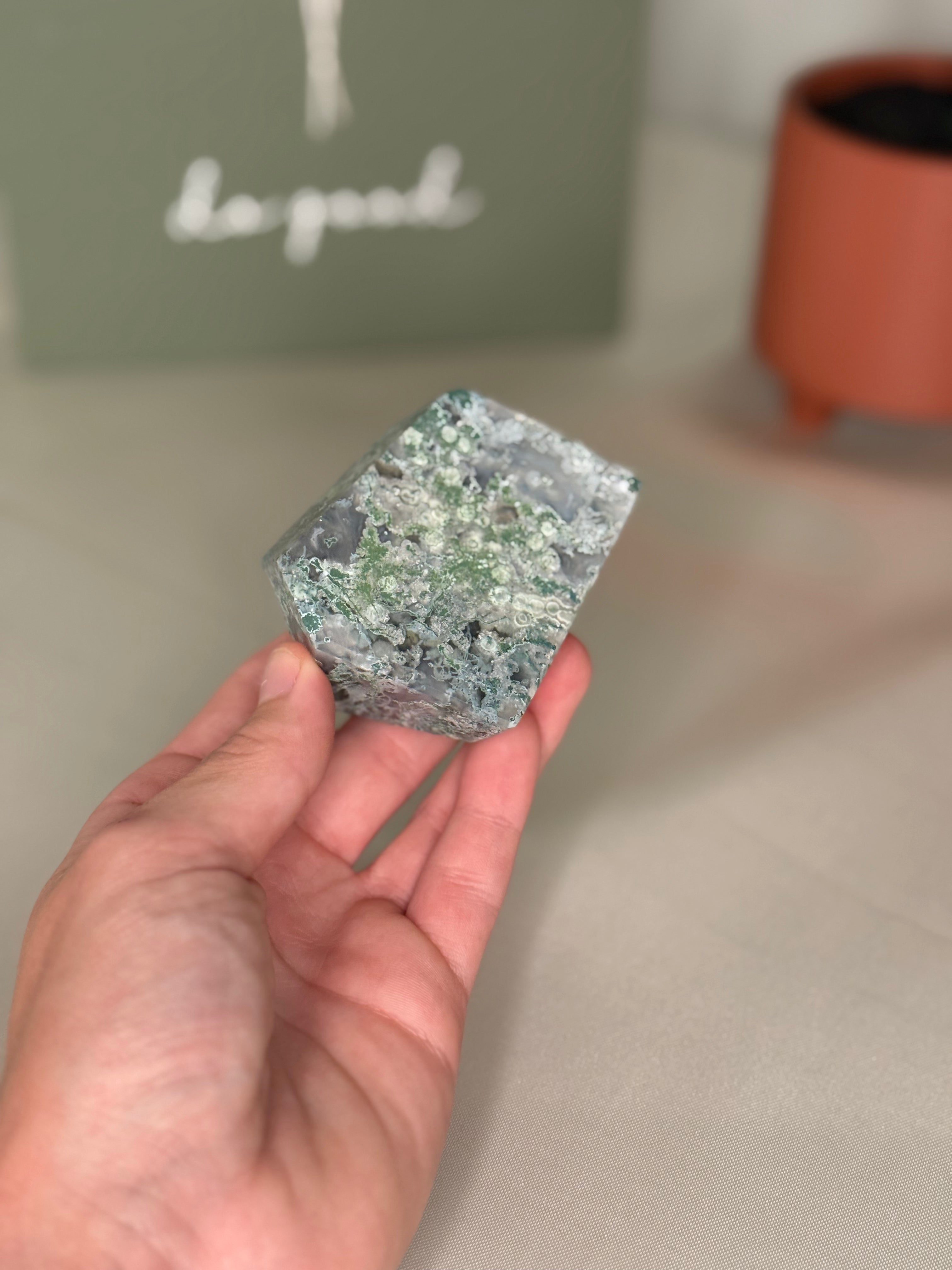 Moss agate freeforms