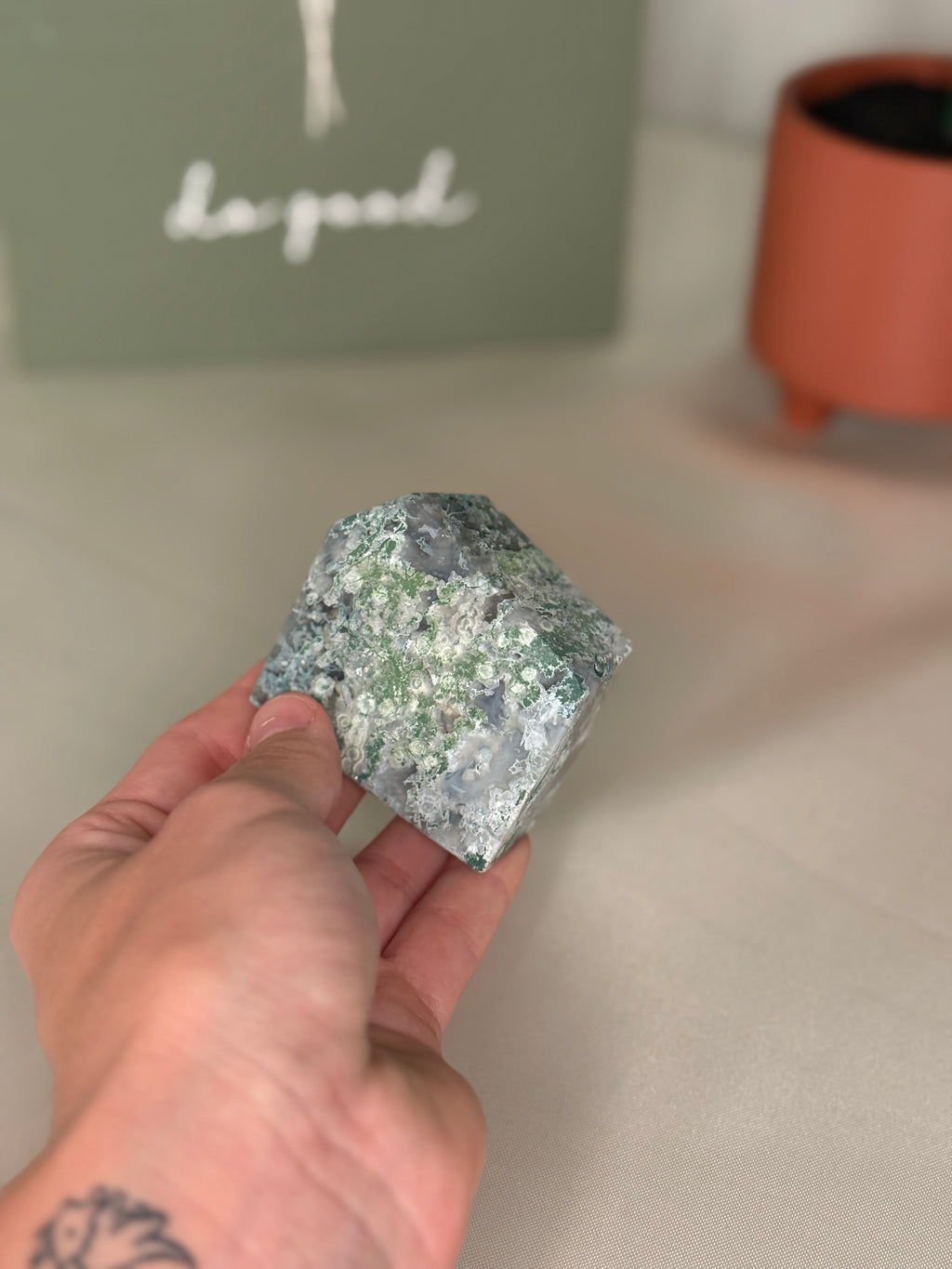Moss agate freeforms