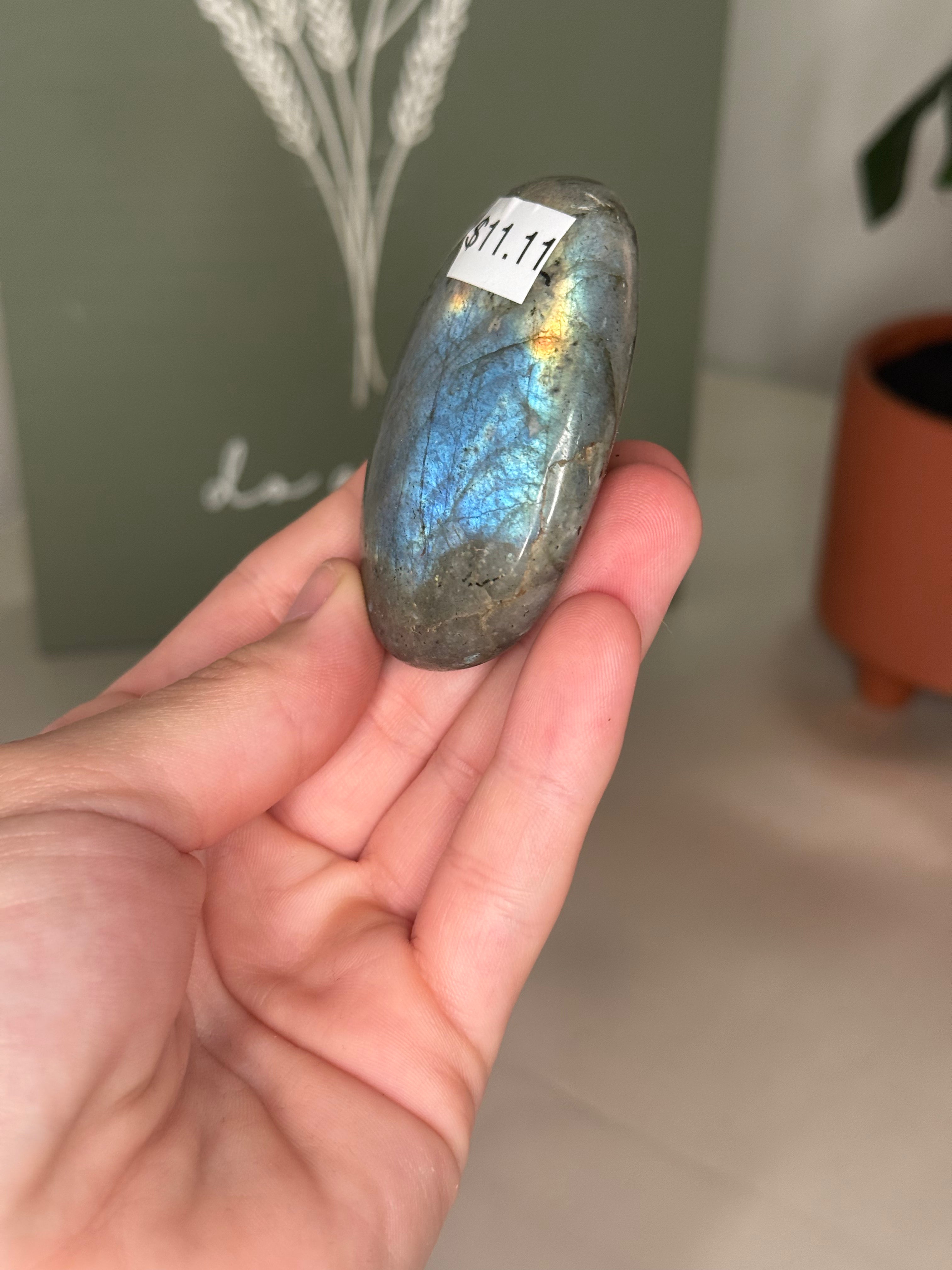 Labradorite palm stones