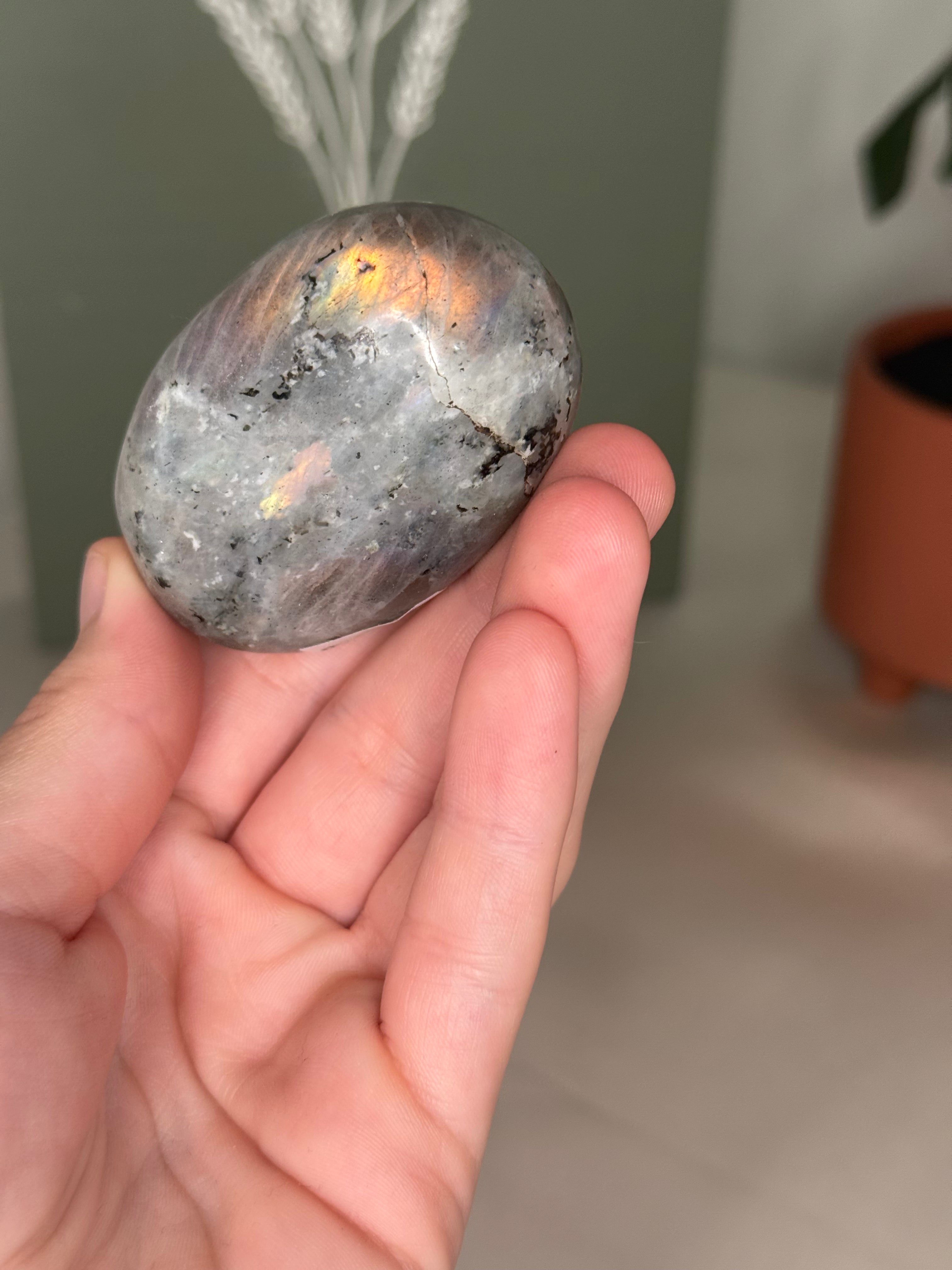 Labradorite palm stones