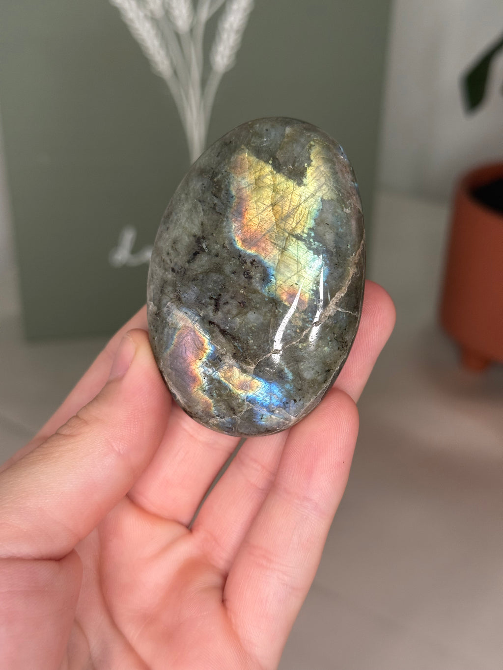 Labradorite palm stones