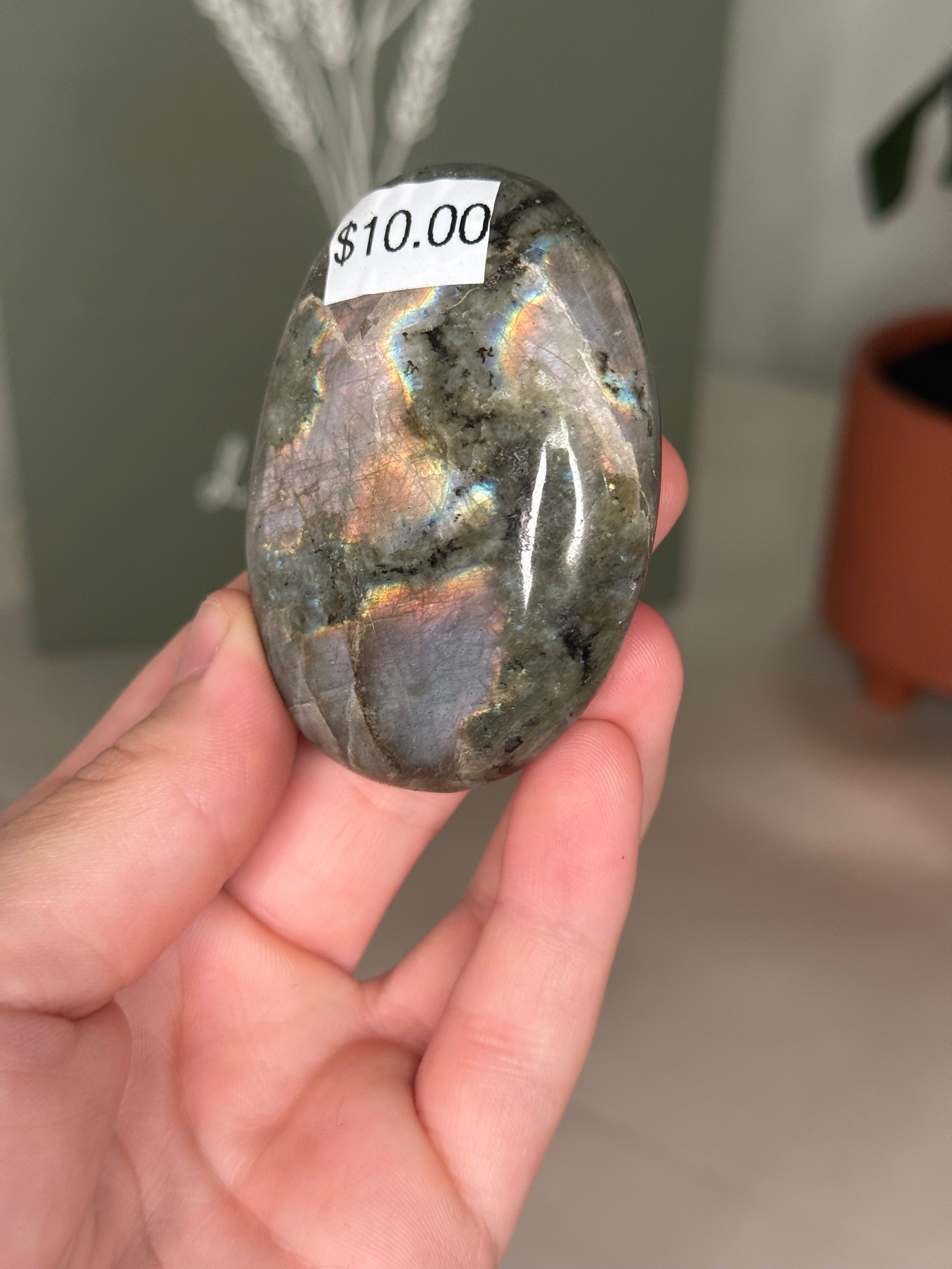 Labradorite palm stones
