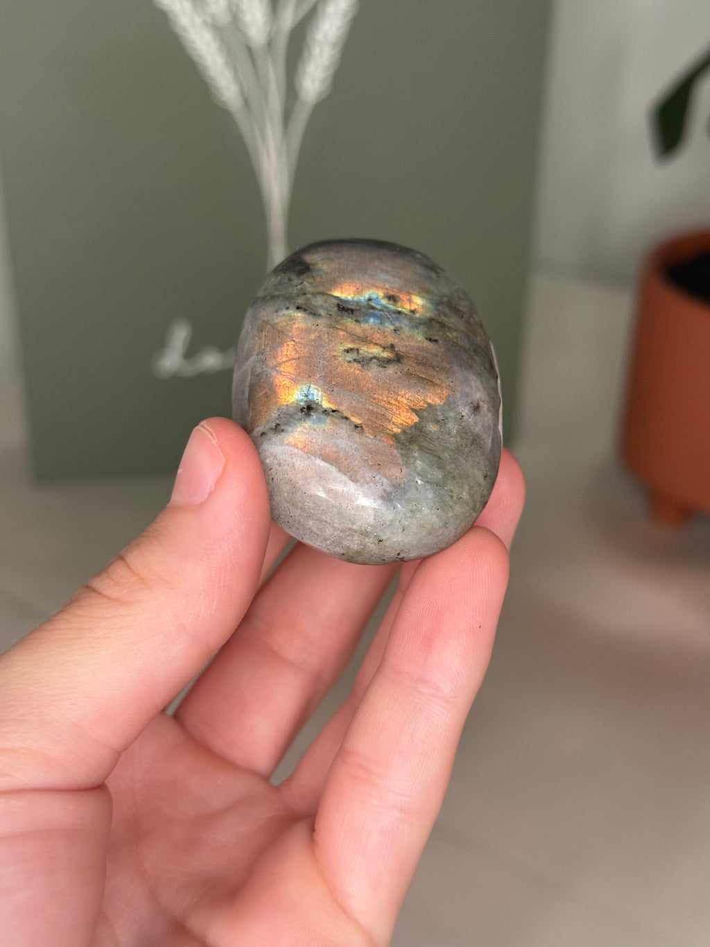 Labradorite palm stones
