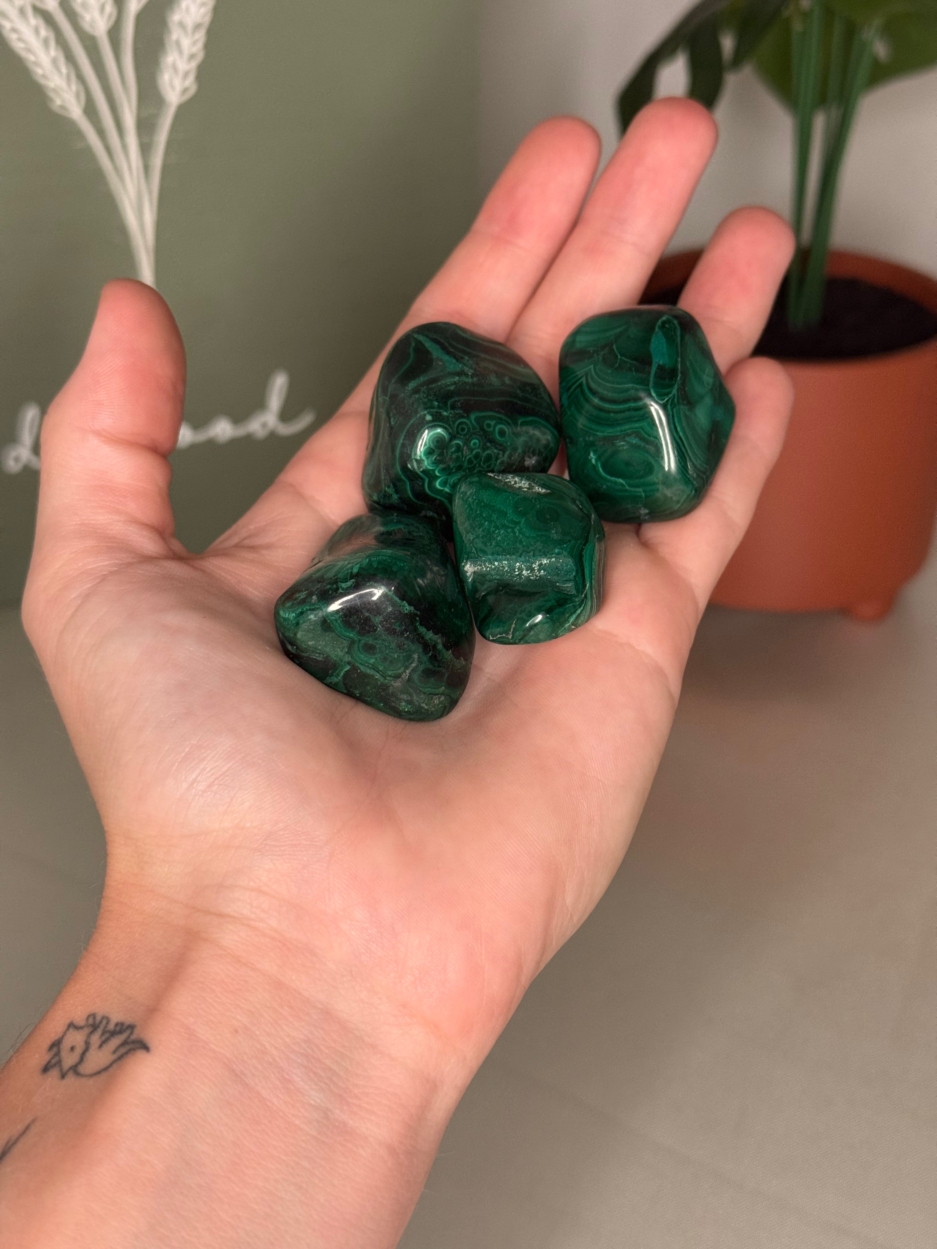 Malachite tumbles