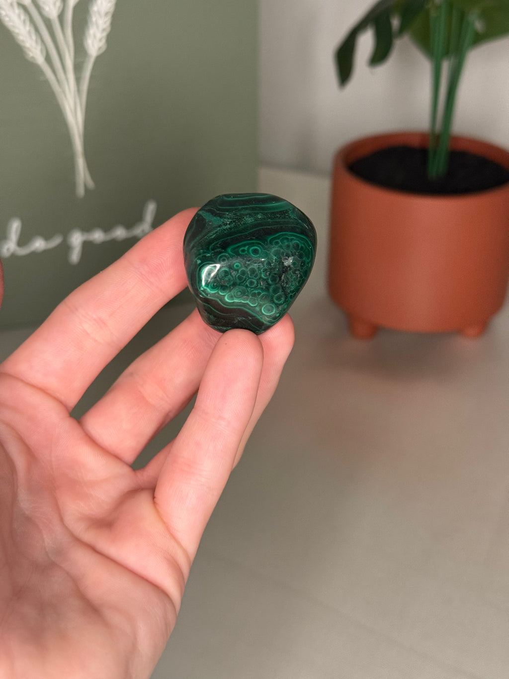 Malachite tumbles