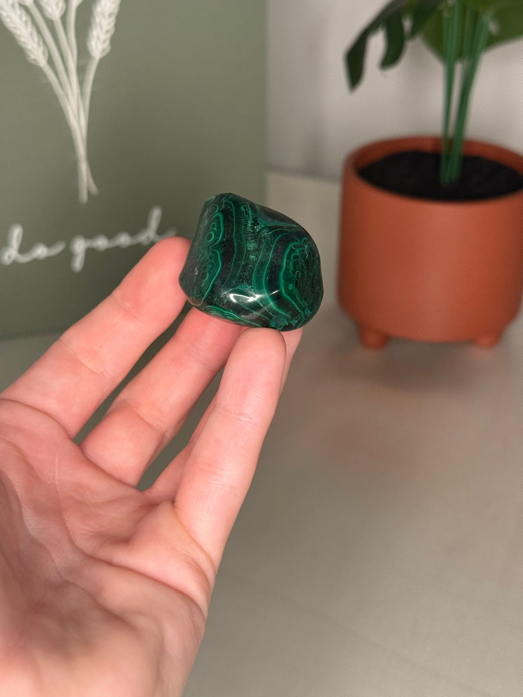 Malachite tumbles