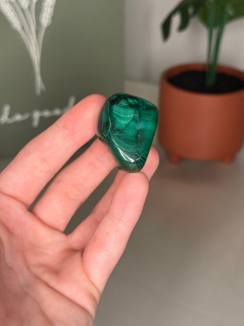 Malachite tumbles