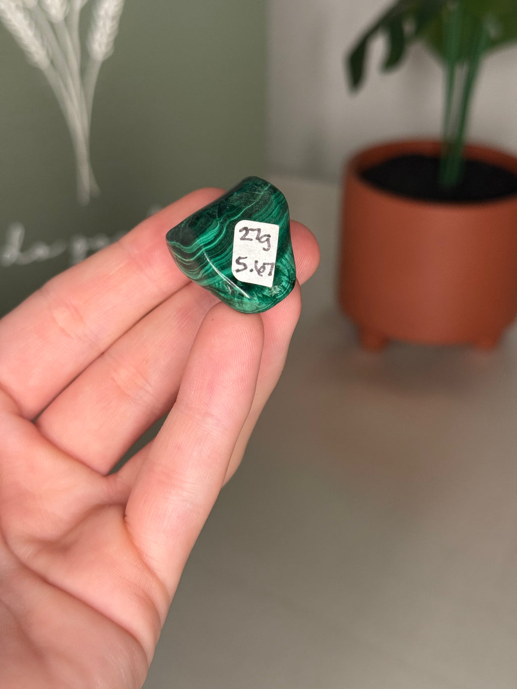 Malachite tumbles