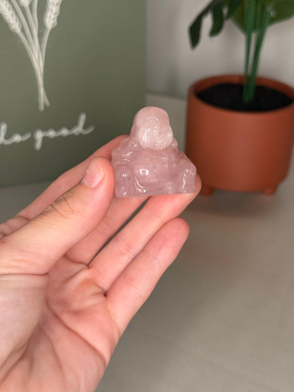 Rose quartz buddah