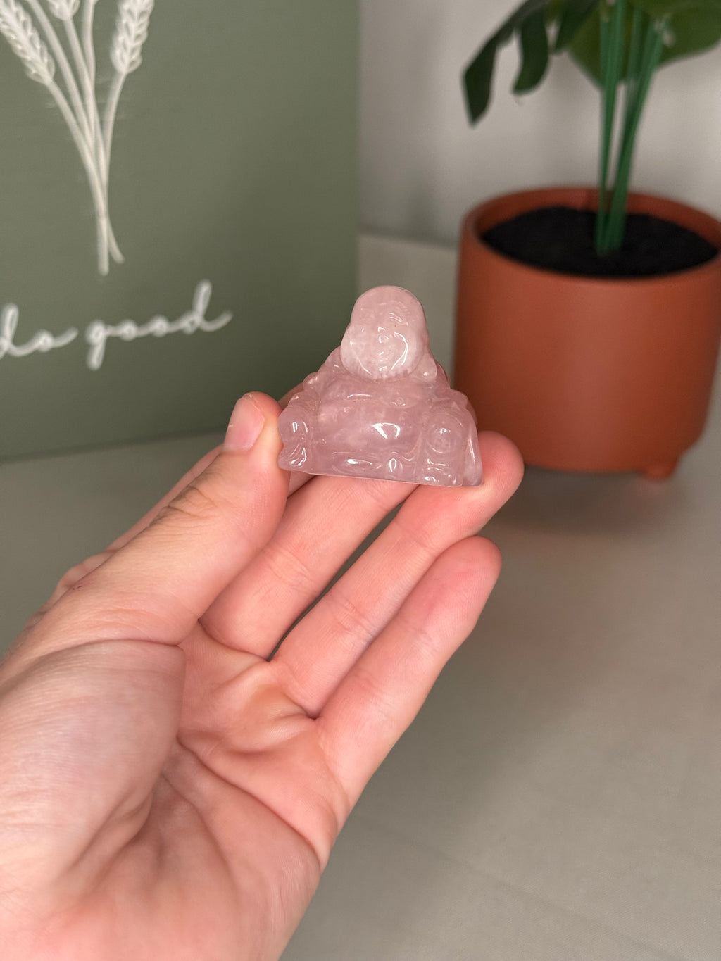 Rose quartz buddah