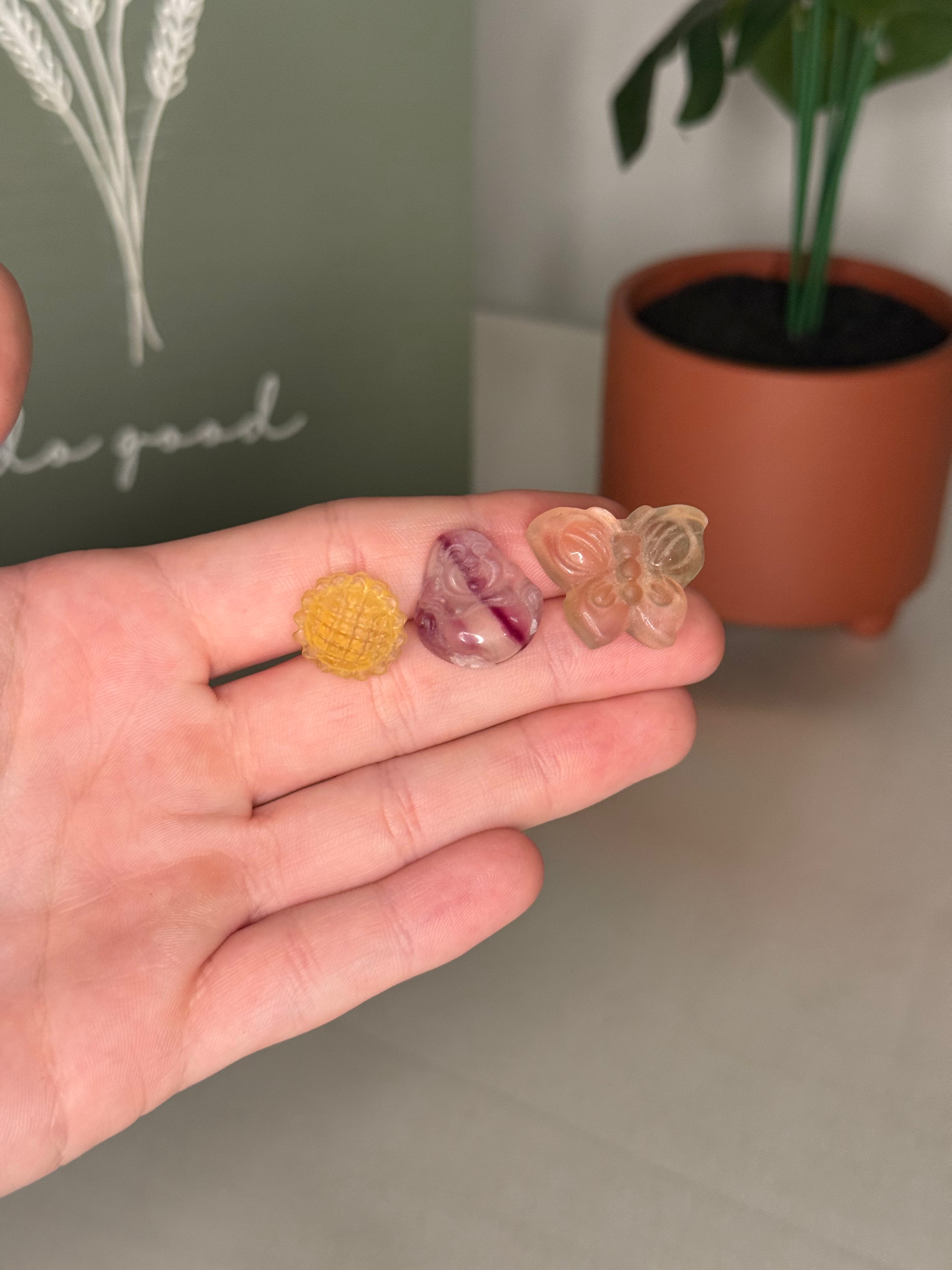 Fluorite carvings