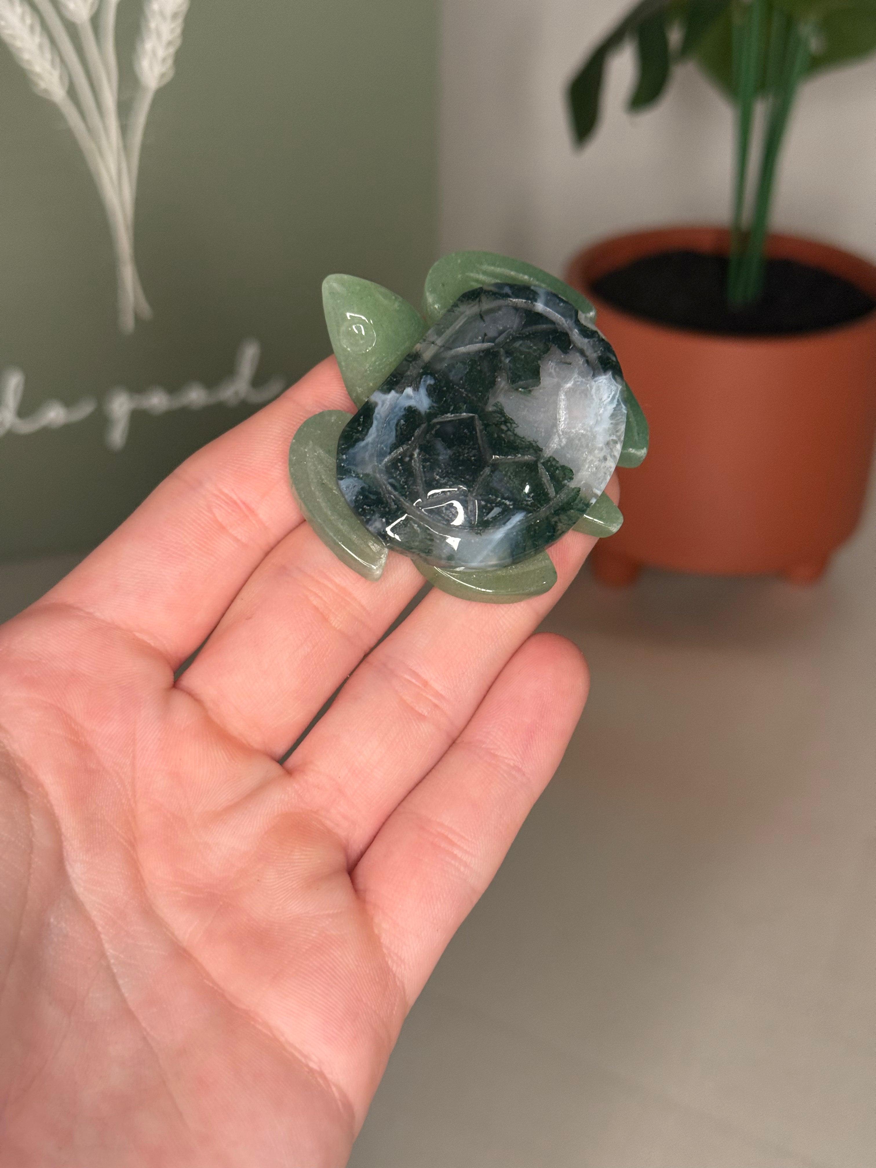Moss agate turtle