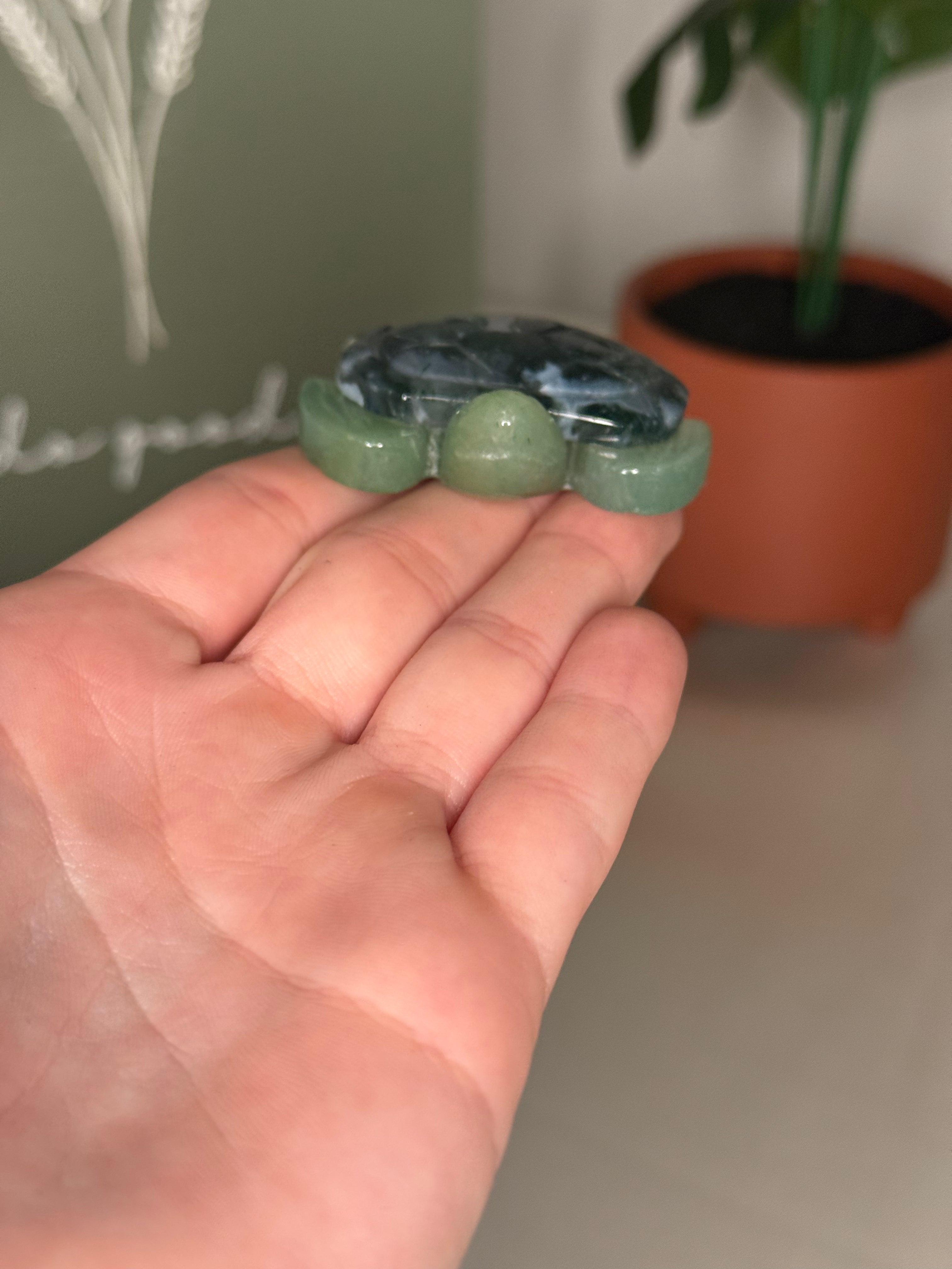 Moss agate turtle