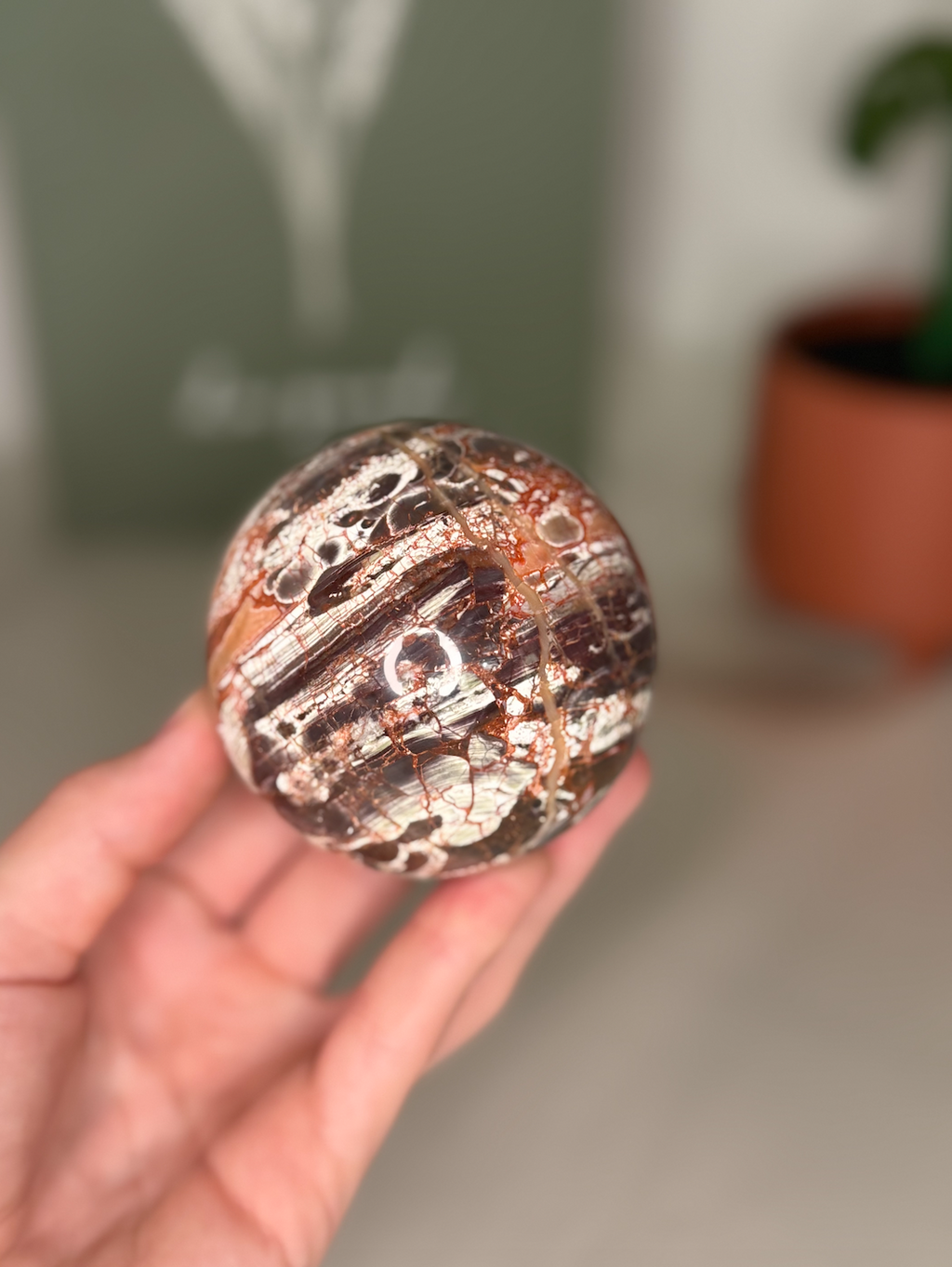 Money agate sphere