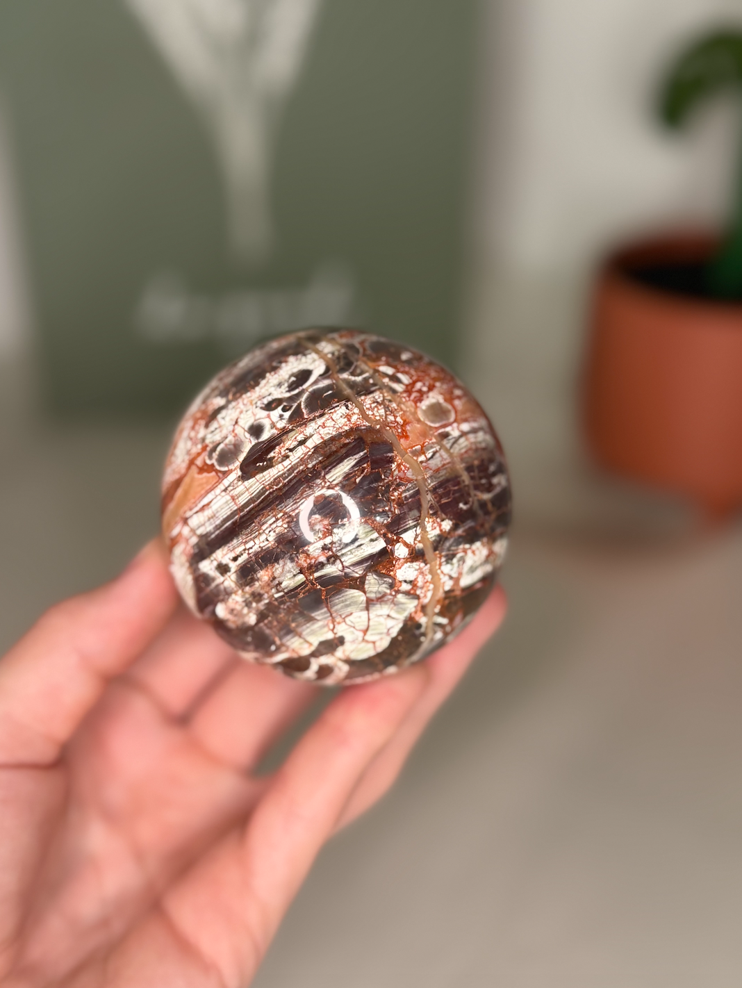 Money agate sphere